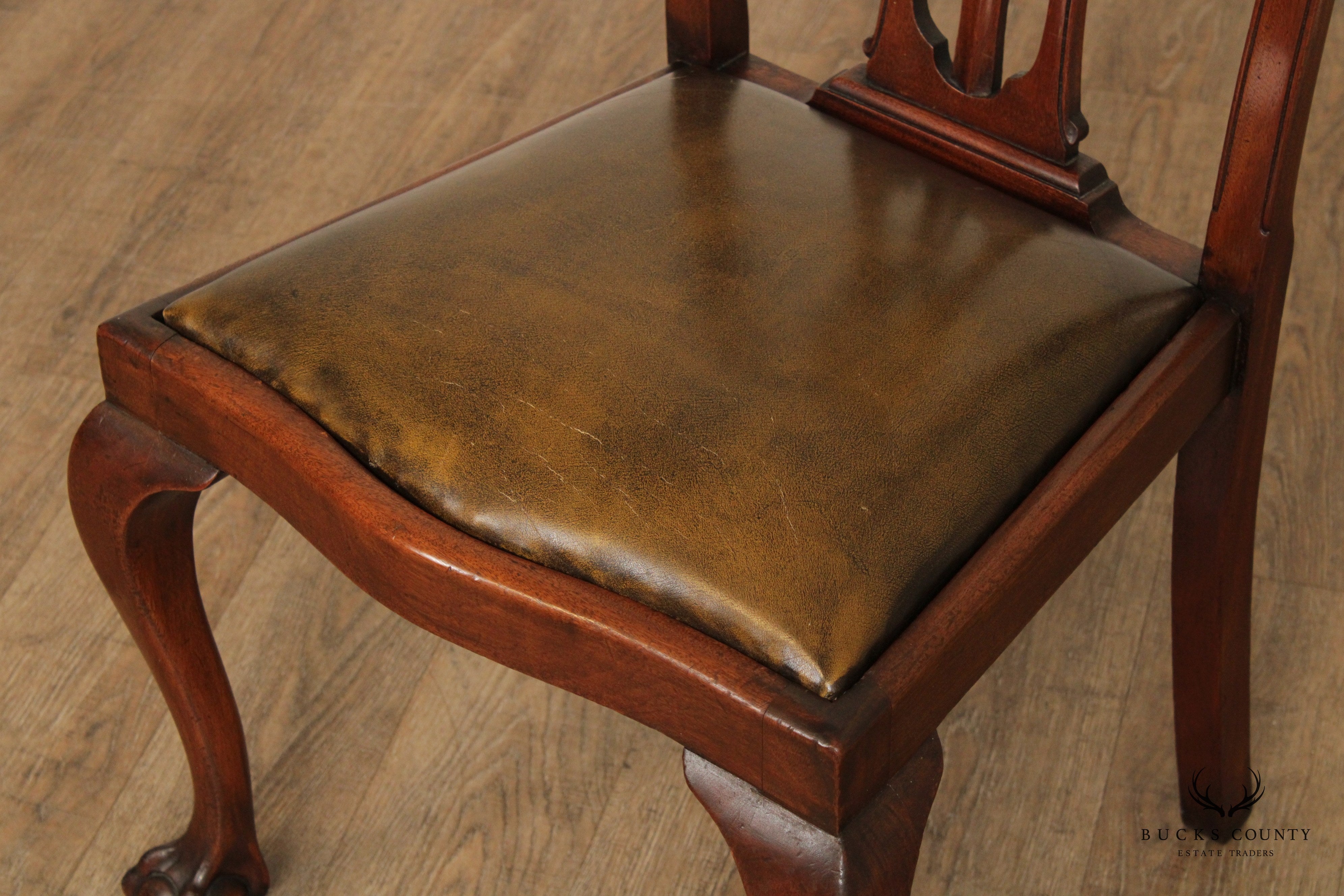 Chippendale Style Set Four Mahogany Ball and Claw Dining Chairs