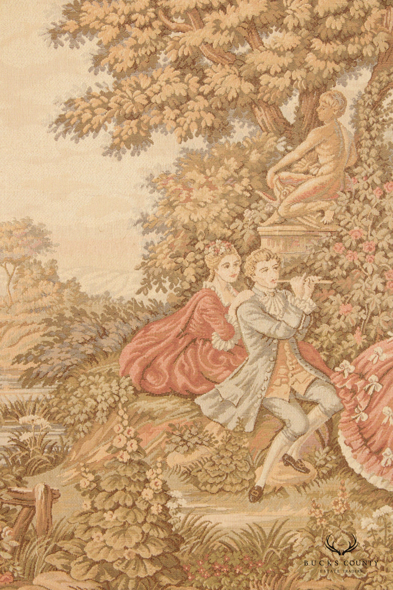 Vintage French Rococo Style Custom Framed Needlepoint Tapestry