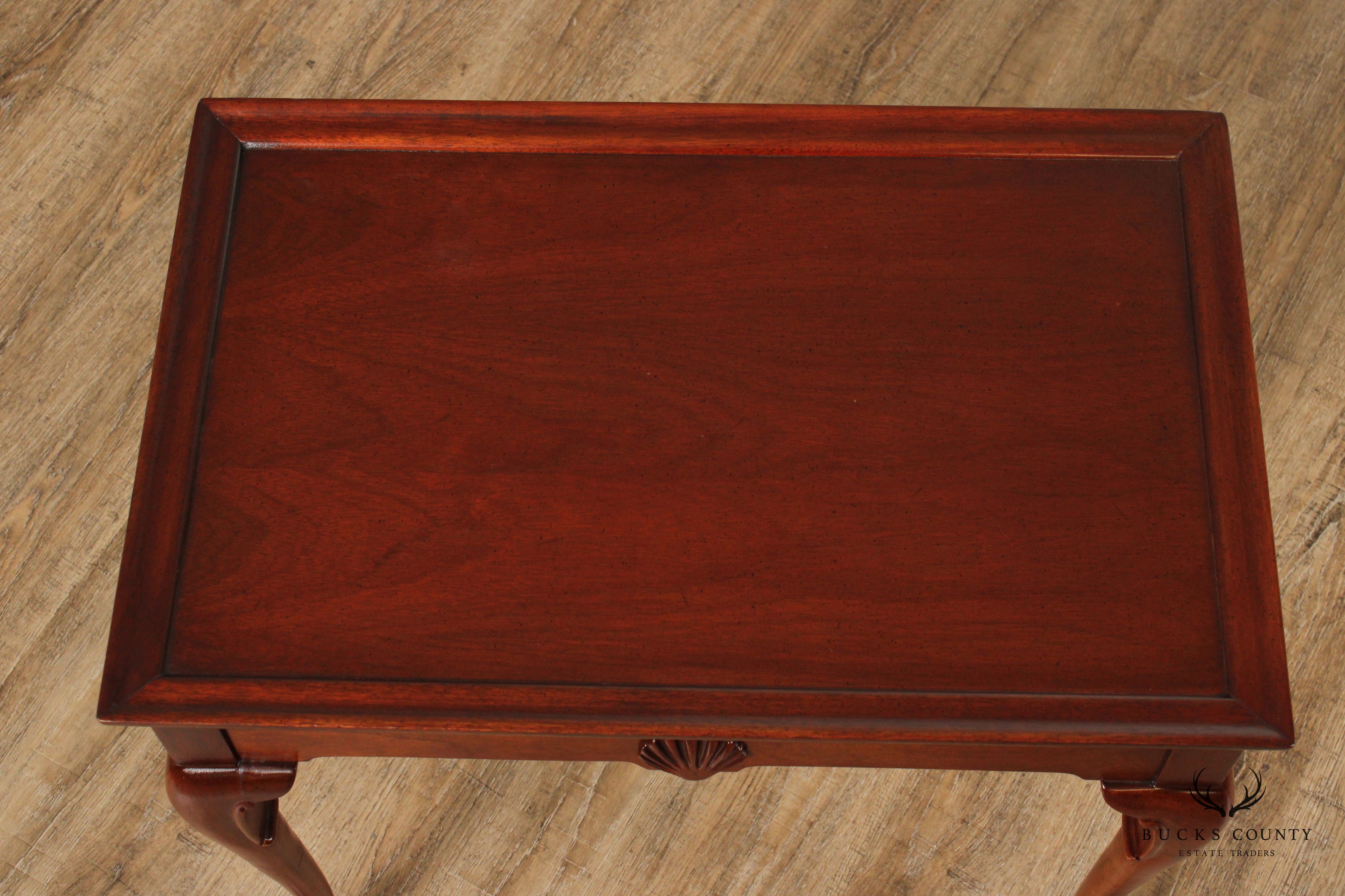 Queen Anne Style Mahogany Tea Side Table