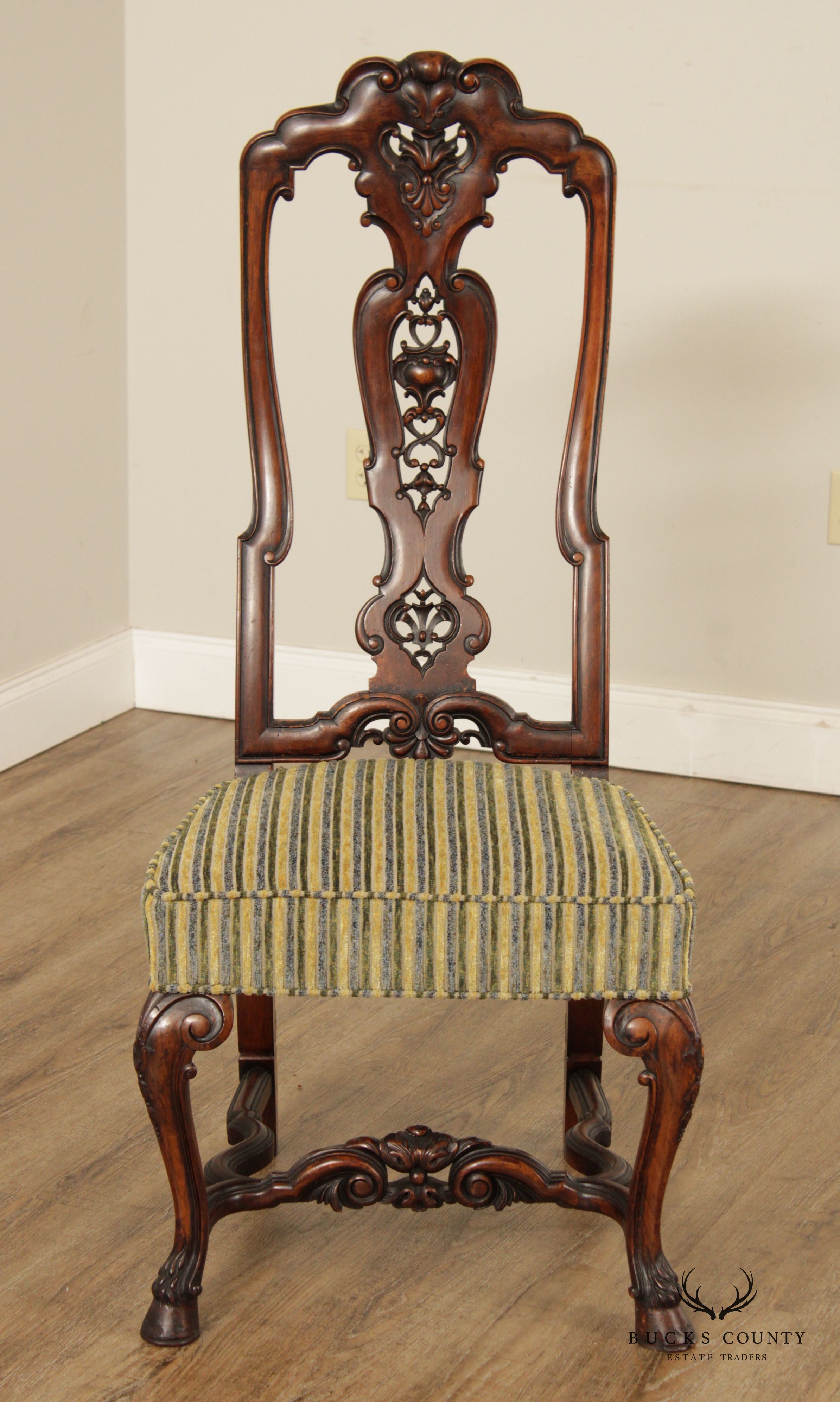 Portuguese Rococo Style Carved Dining Side Chair