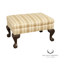 Ethan Allen Chippendale Style Ball and Claw Carved Ottoman