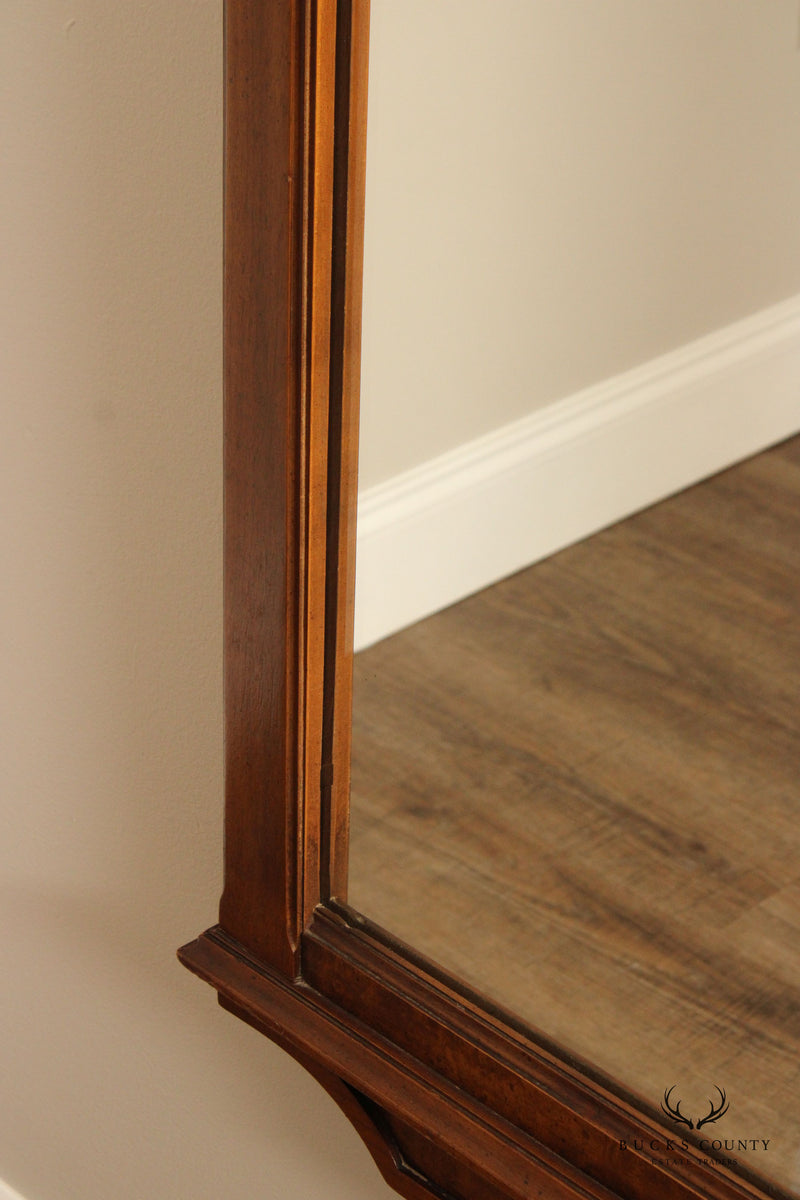 Garner Neoclassical Style Walnut Trumeau Accent Mirror