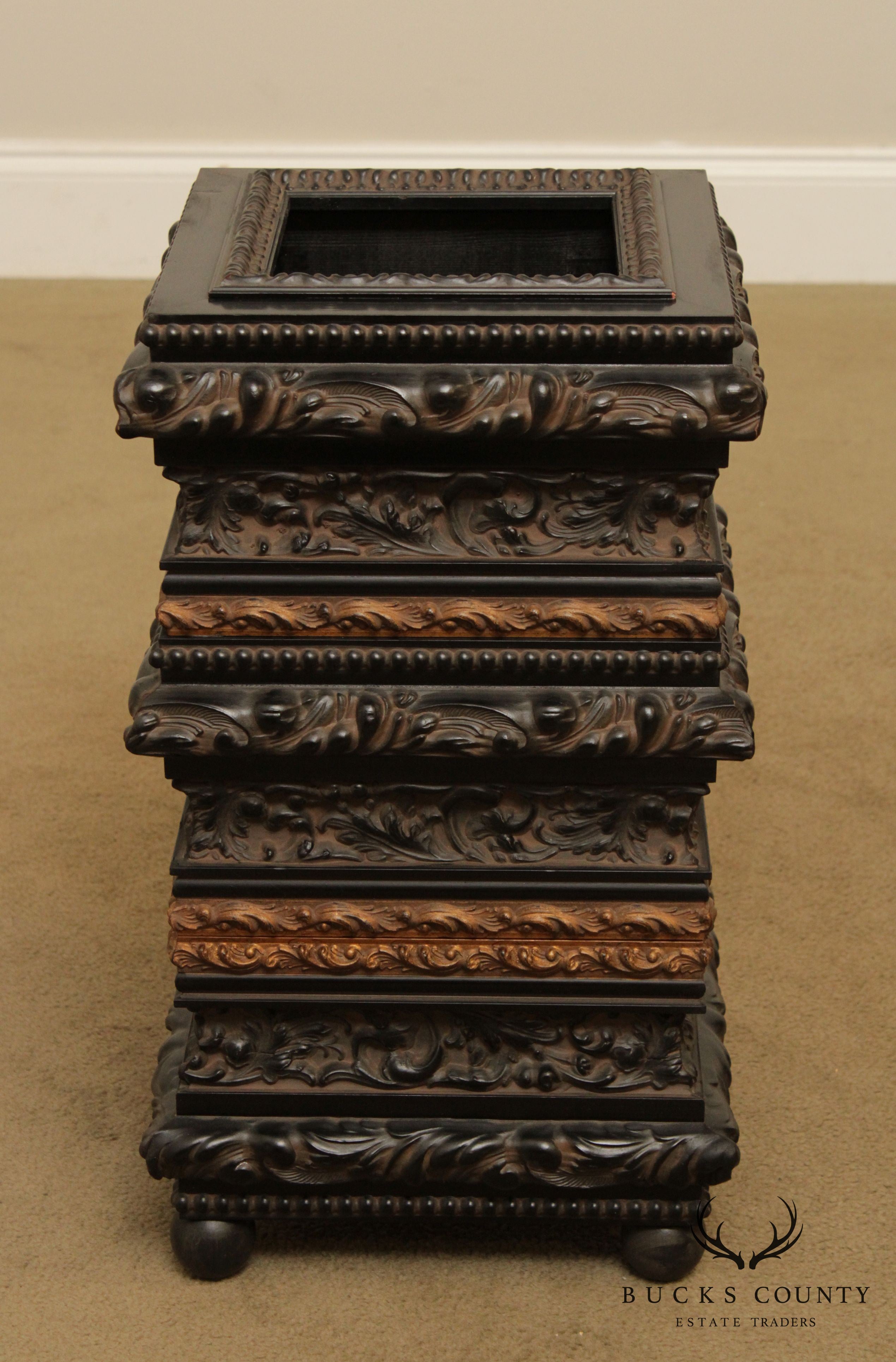 Italian Renaissance Style Carved Umbrella Stand