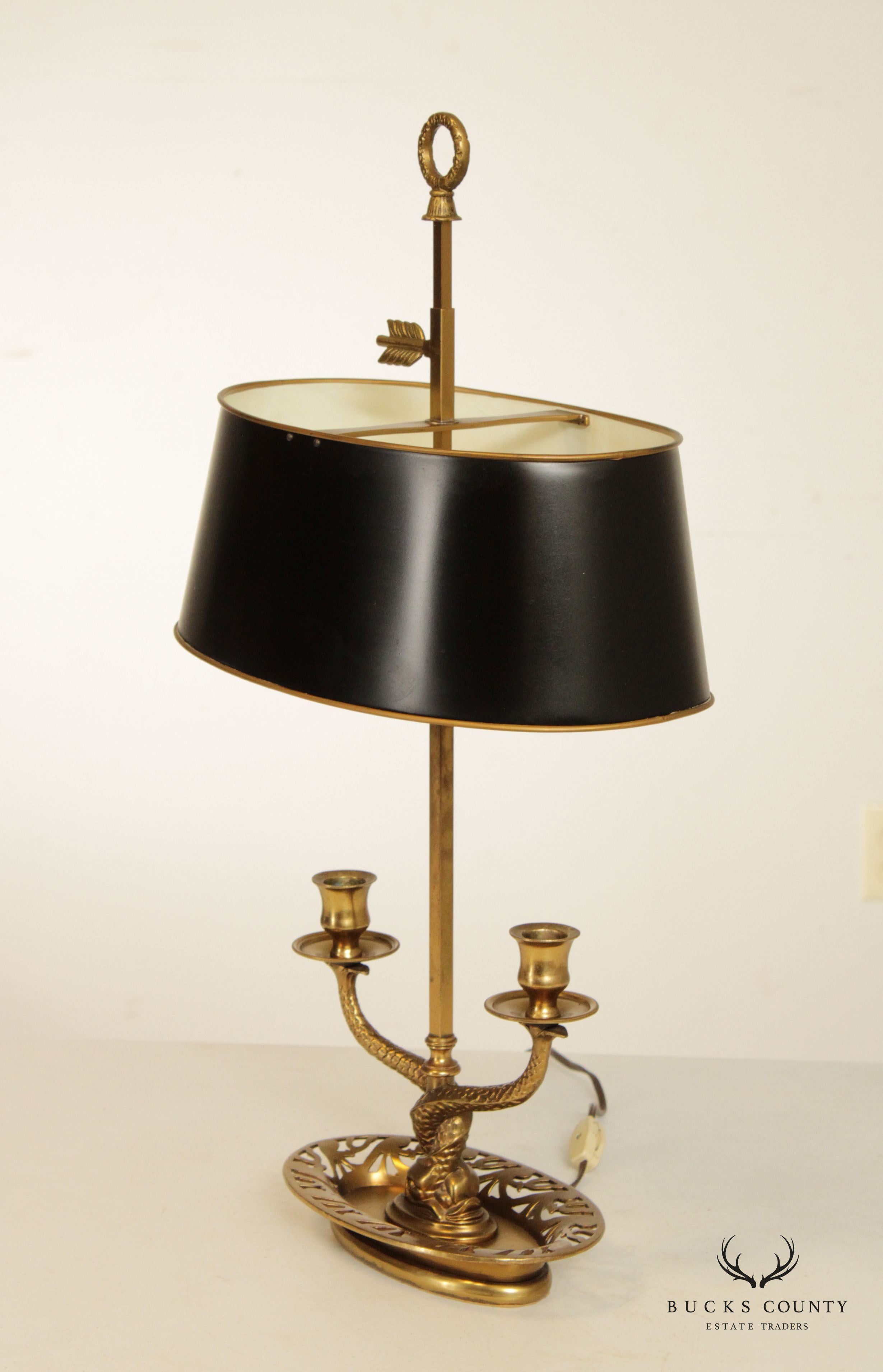 French Regency Style Brass Bouillotte Table Lamp