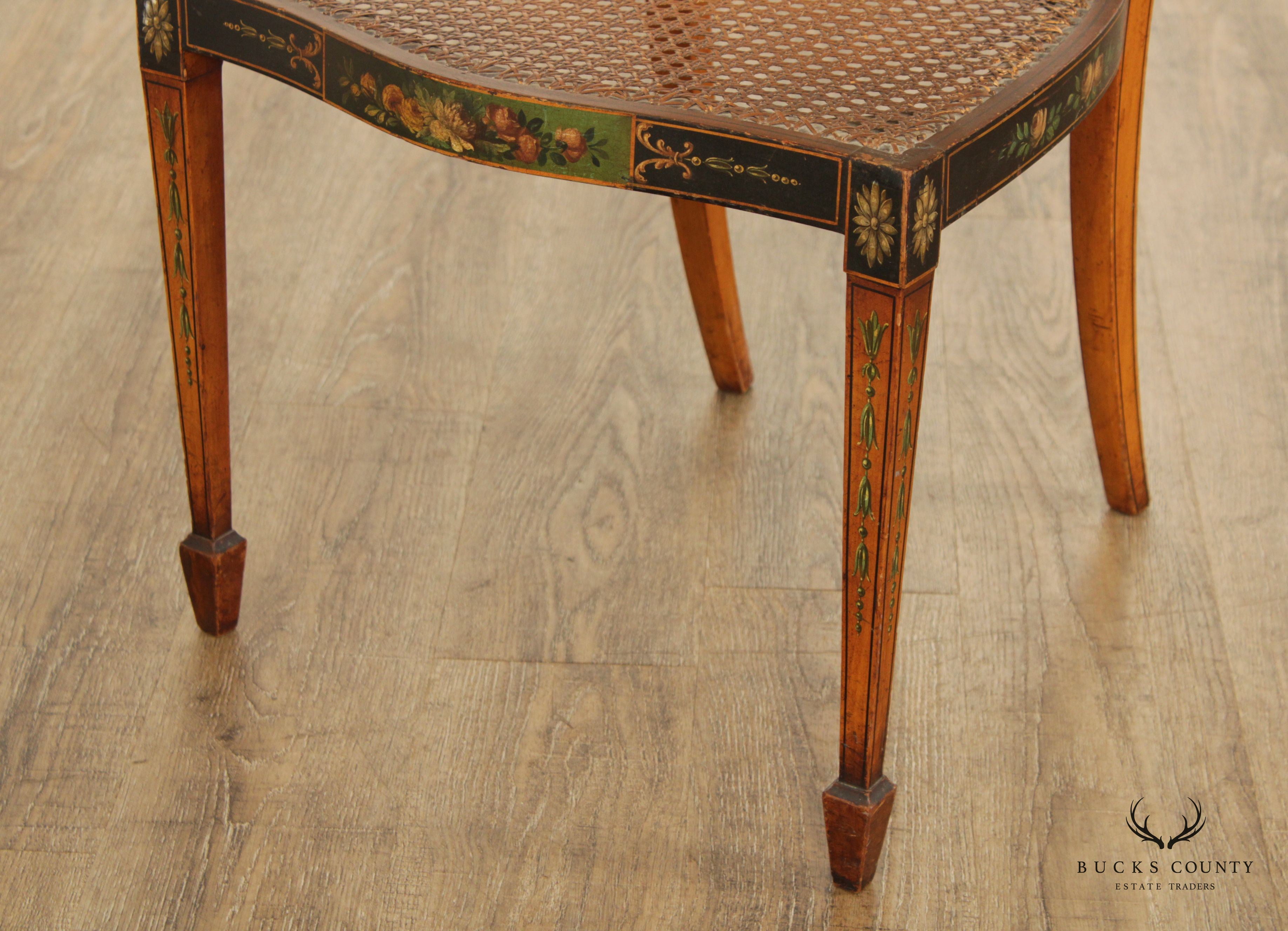 Edwardian Adam Style Paint Decorated Side Chair