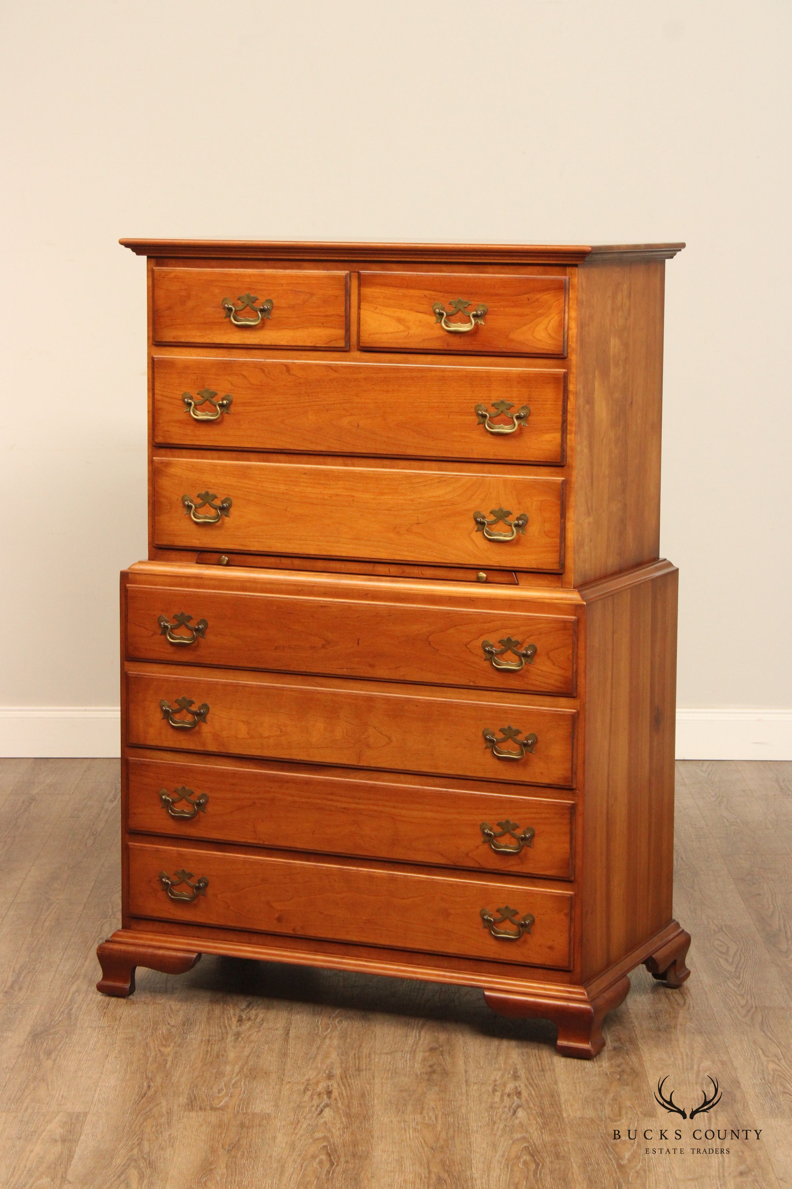 Stickley Chippendale Style Cherry Highboy Dresser