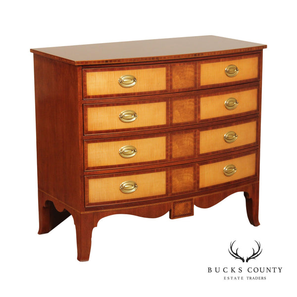 Baker Colonial Williamsburg Collection Mahogany Inlaid Bow Front Chest of Drawers