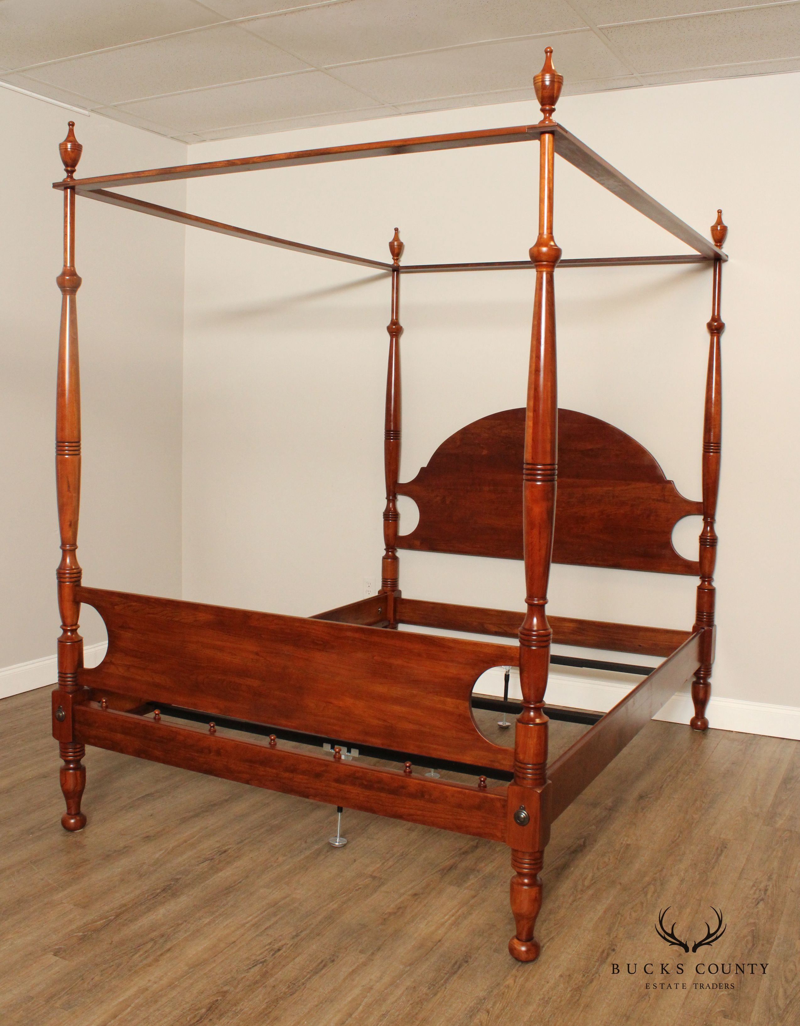 FEDERAL STYLE SOLID CHERRY QUEEN SIZE POSTER BED