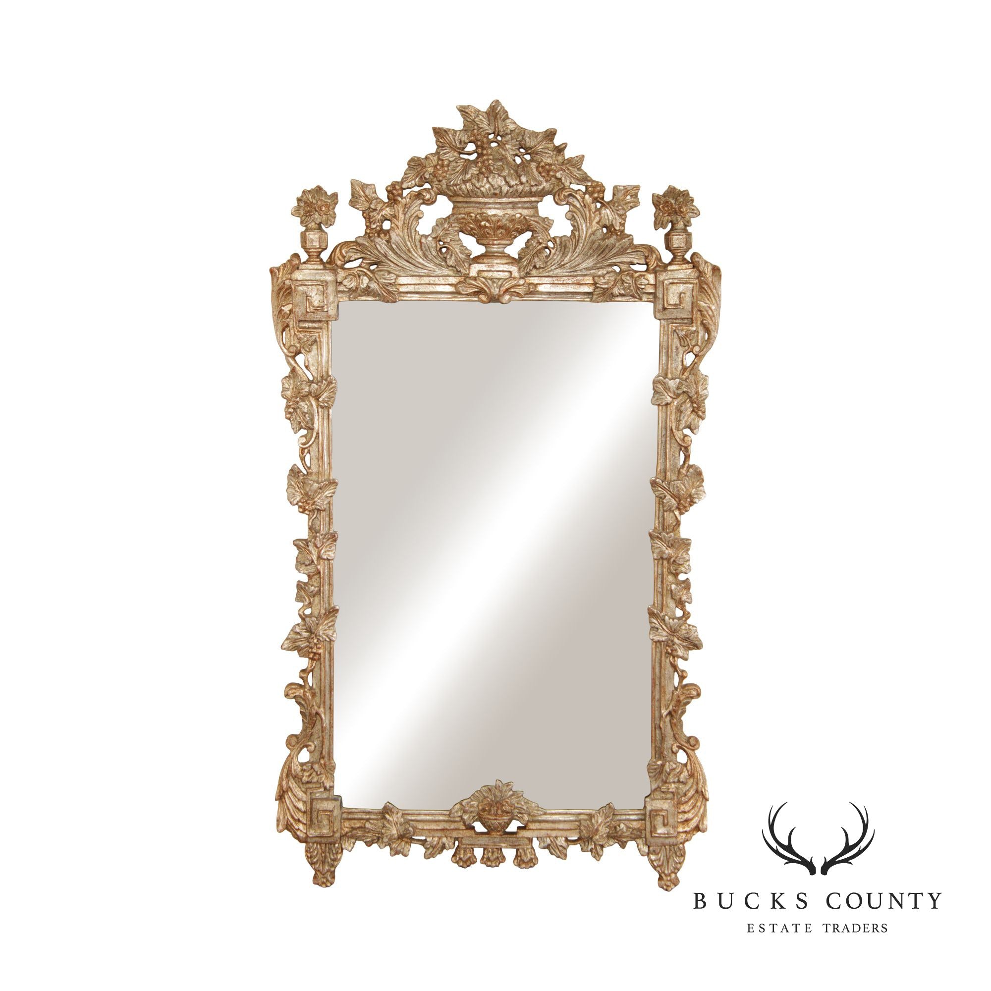 Italian Neoclassical Style Silvered Giltwood Wall Mirror