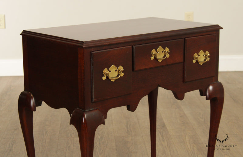 Queen Anne Style Mahogany Three-Drawer Lowboy