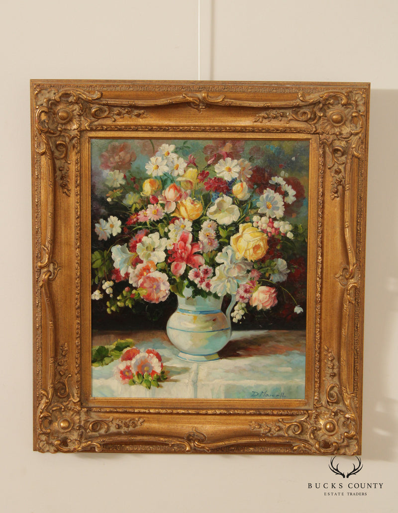 20th C. Floral Still Life Oil Painting, Signed 'D. Marcello'