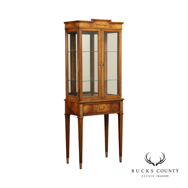 Neoclassical Style Vintage Mahogany Curio Display Cabinet