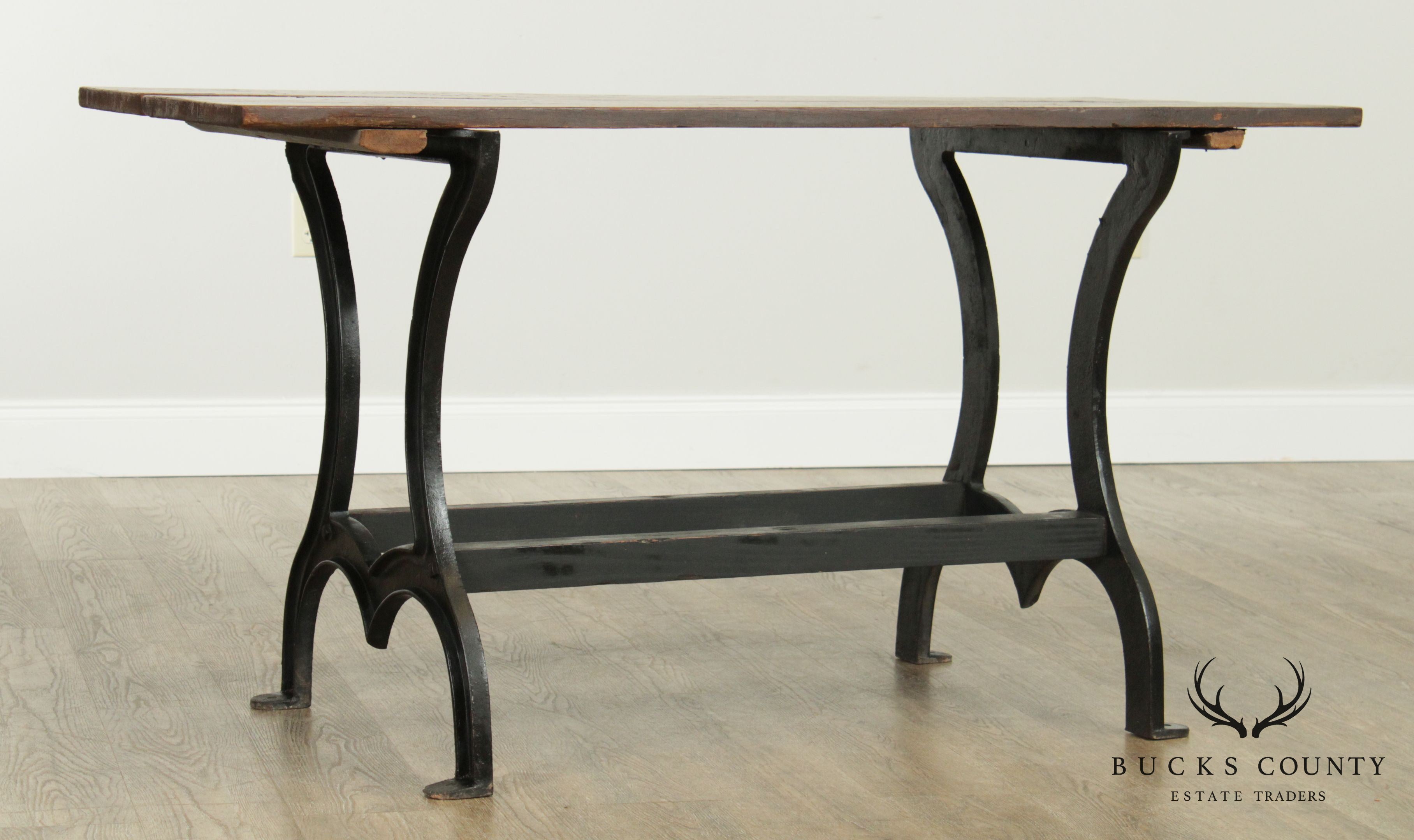 Rustic Custom Crafted Wood And Iron Table