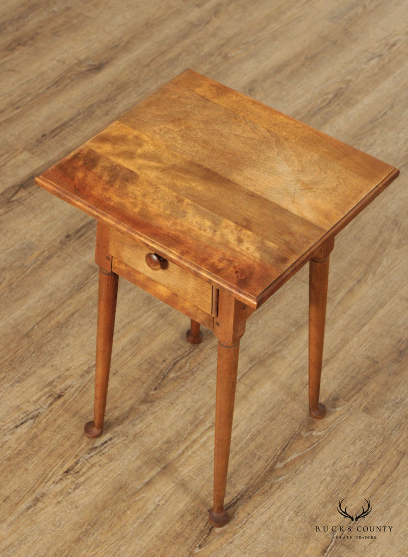 Nichols & Stone Early American Style Vintage One-Drawer Maple Side Table