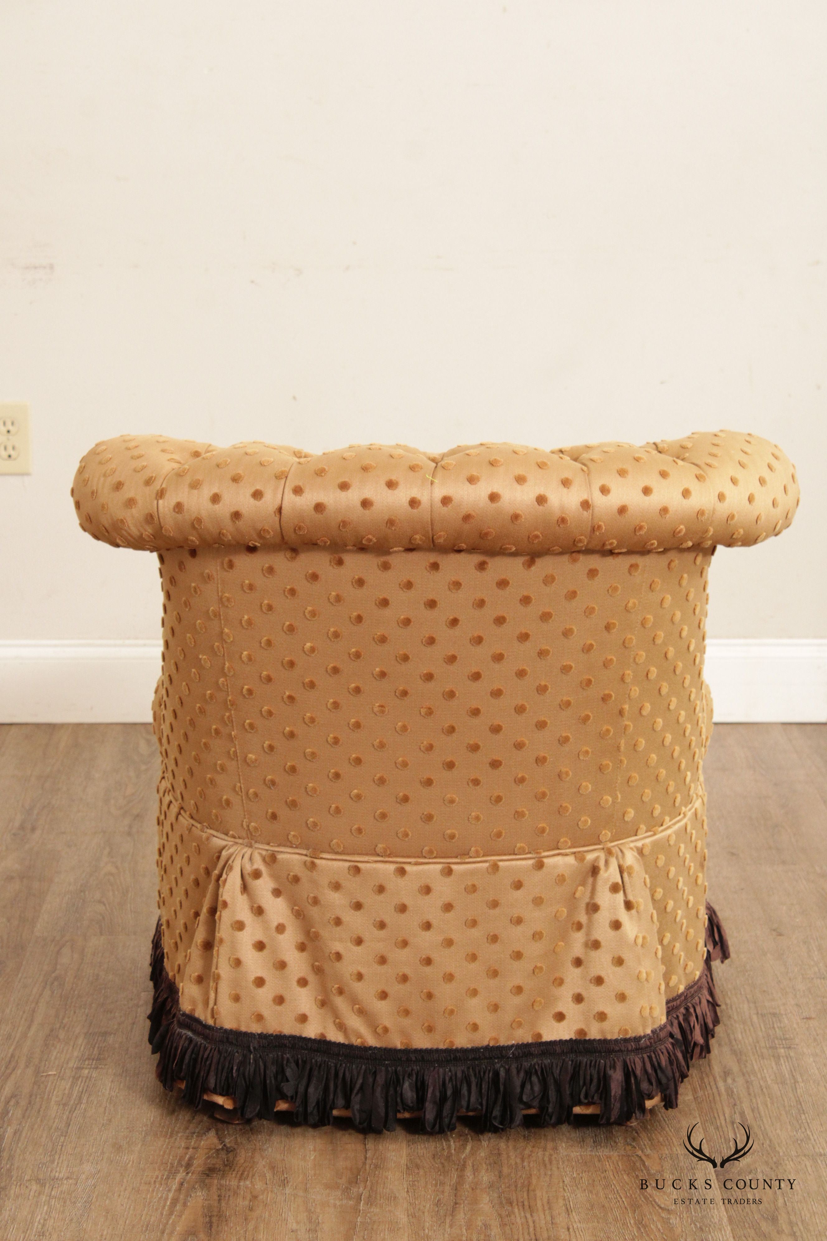 Baker Vintage Custom Tufted Upholstered Boudoir Chair