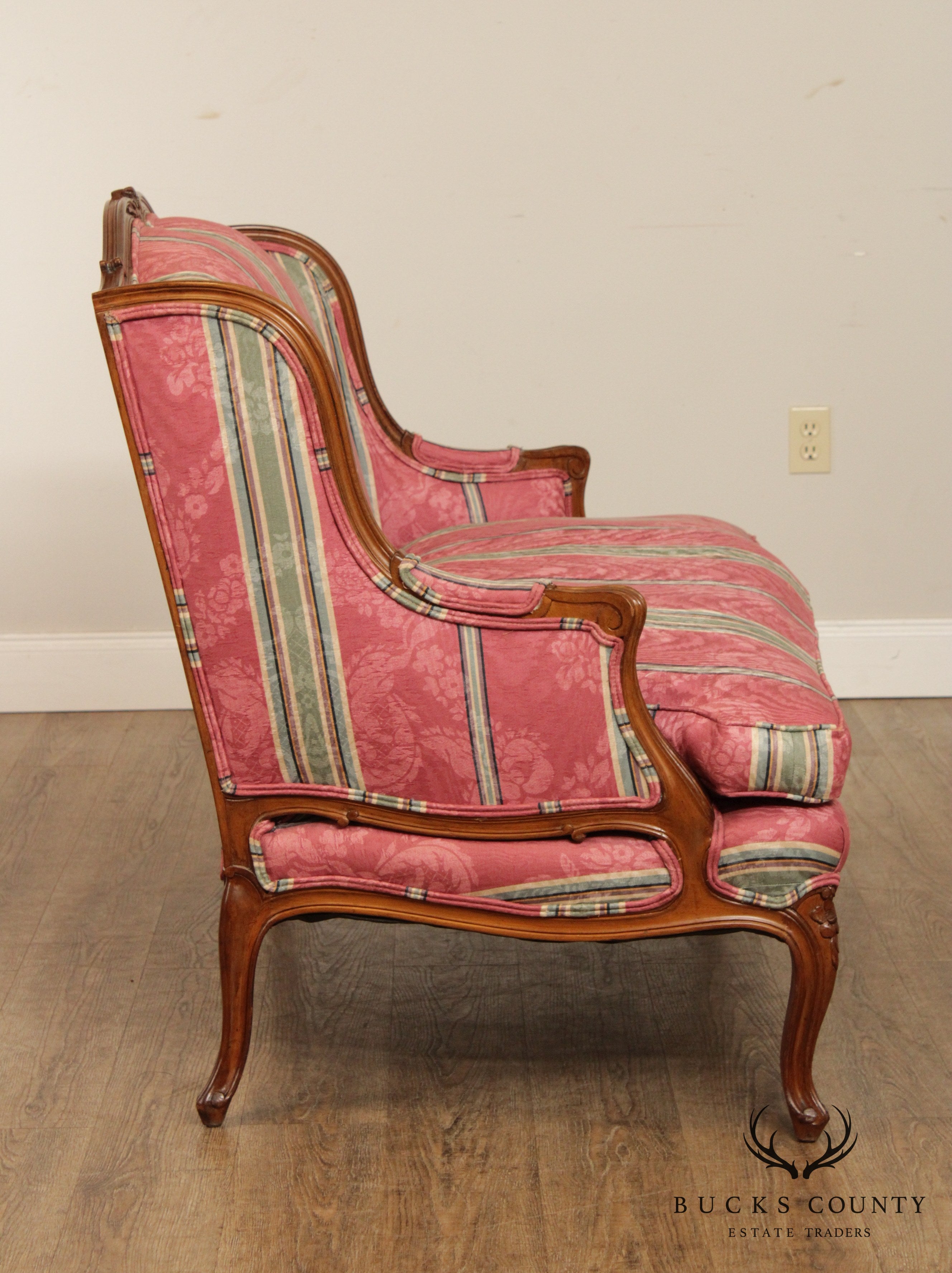 French Louis XV Style Vintage Custom Upholstered Loveseat