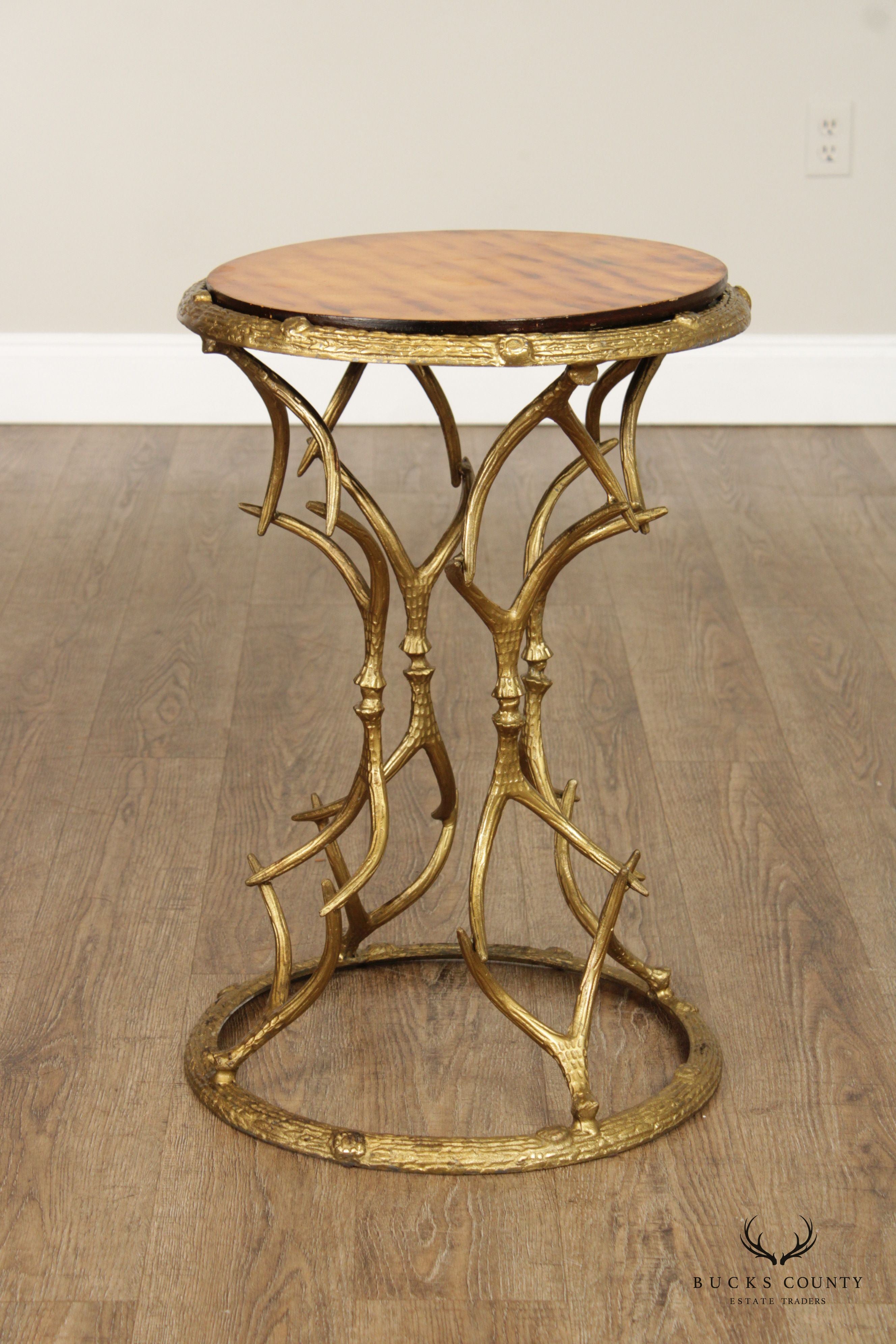 Rustic Style Contemporary Faux Antler Side Table