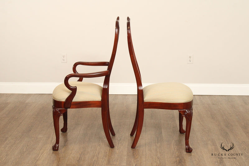 Ethan Allen Set Of Eight '18th Century Mahogany' Collection  Dining Chairs