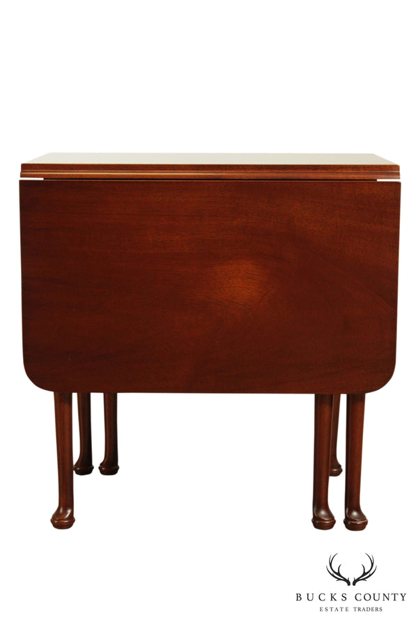 Suter's Reproductions Vintage Solid Mahogany Drop Leaf One Drawer Side Table