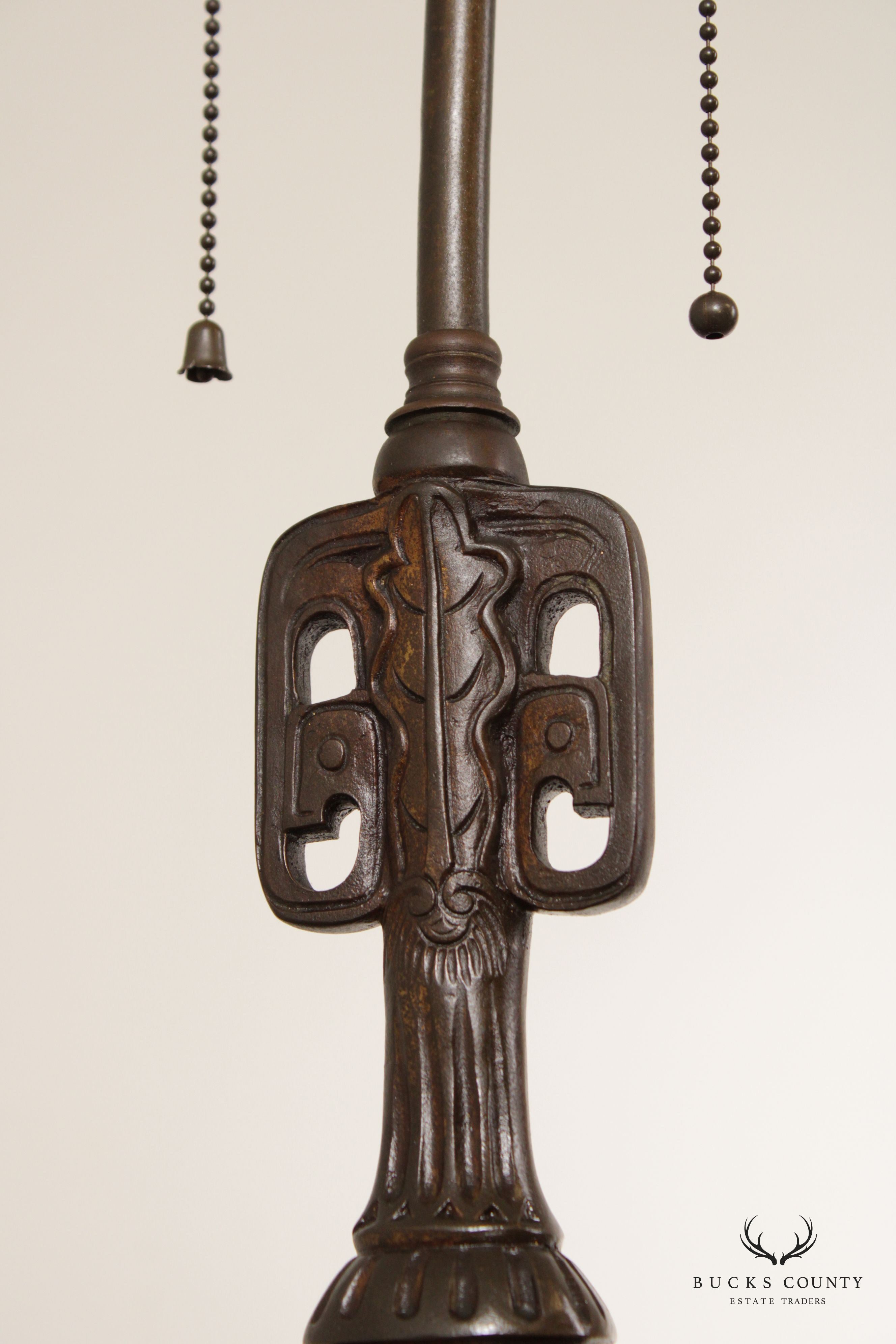 Antique Japanese Cast Bronze Floor Lamp