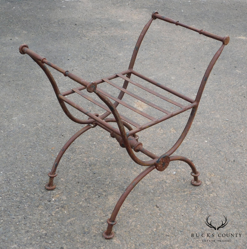 Neo-Classical Style X Base Iron Bench