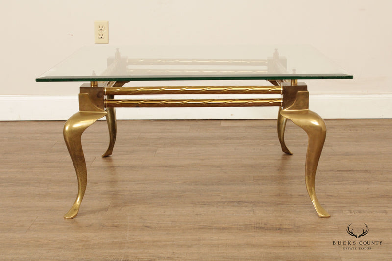 Vintage French Style Brass and Glass Coffee Table
