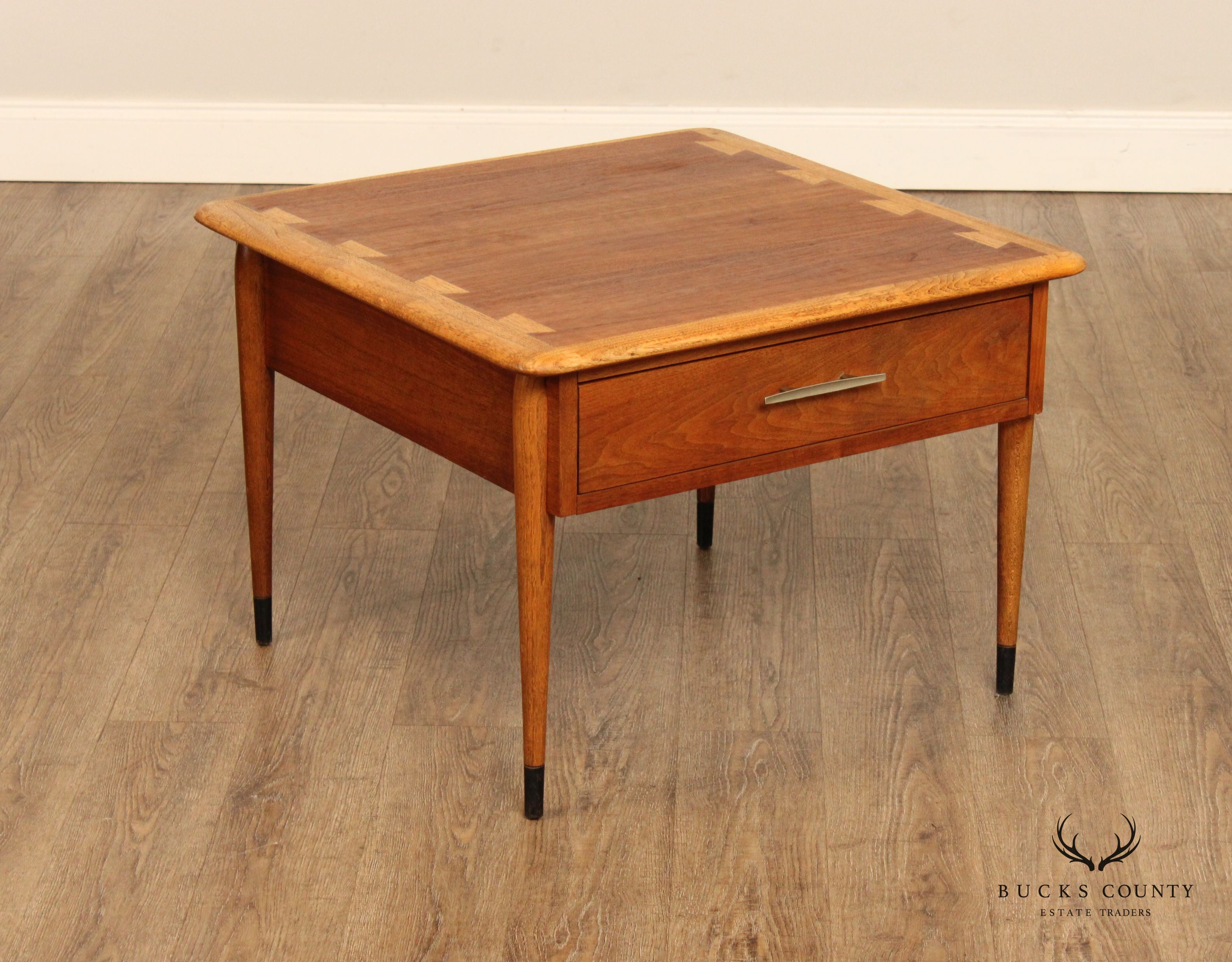 Lane Altavista Mid Century Modern One-Drawer Walnut Side Table