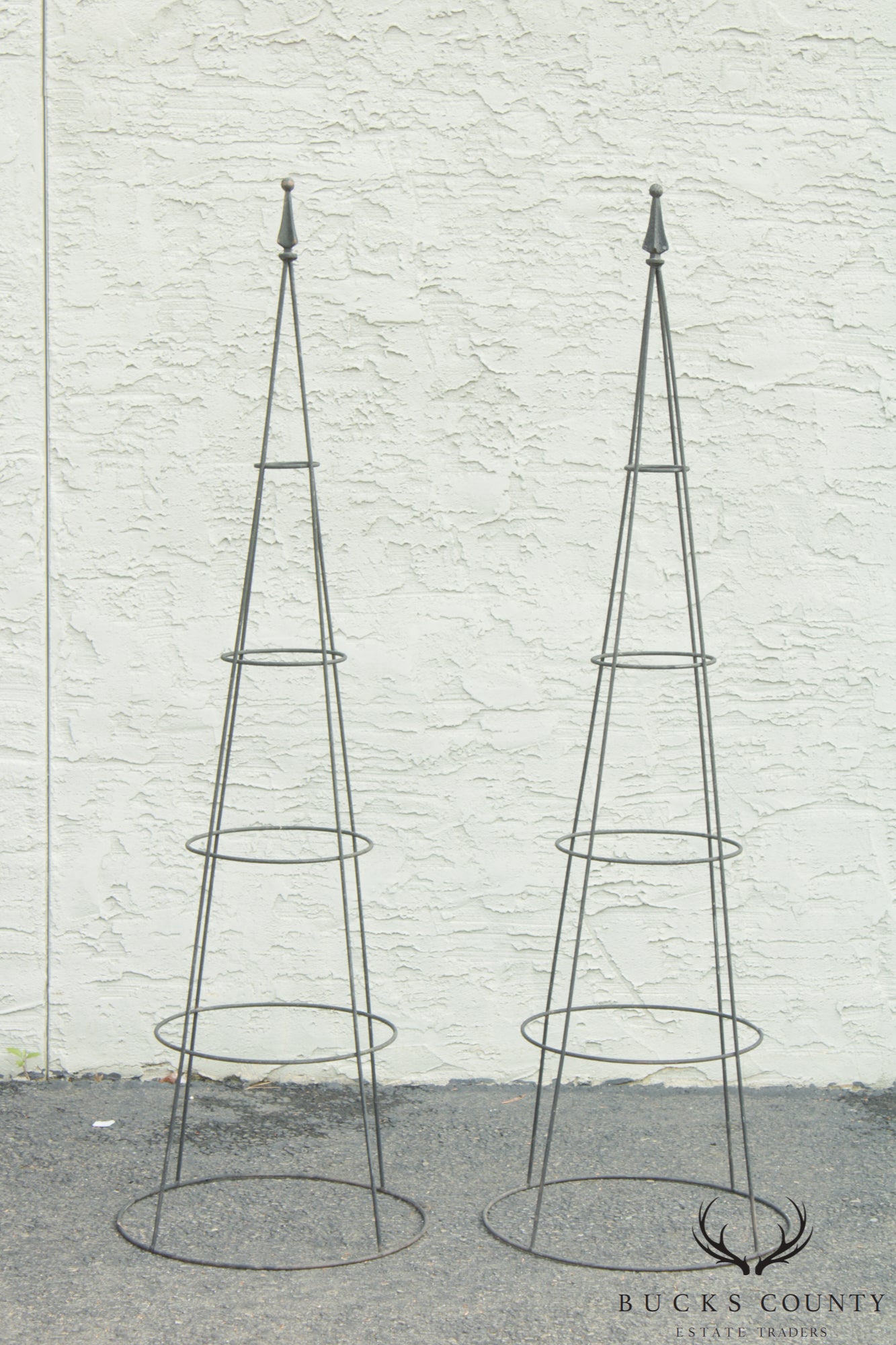 Vintage Pair of Iron Garden Obelisk