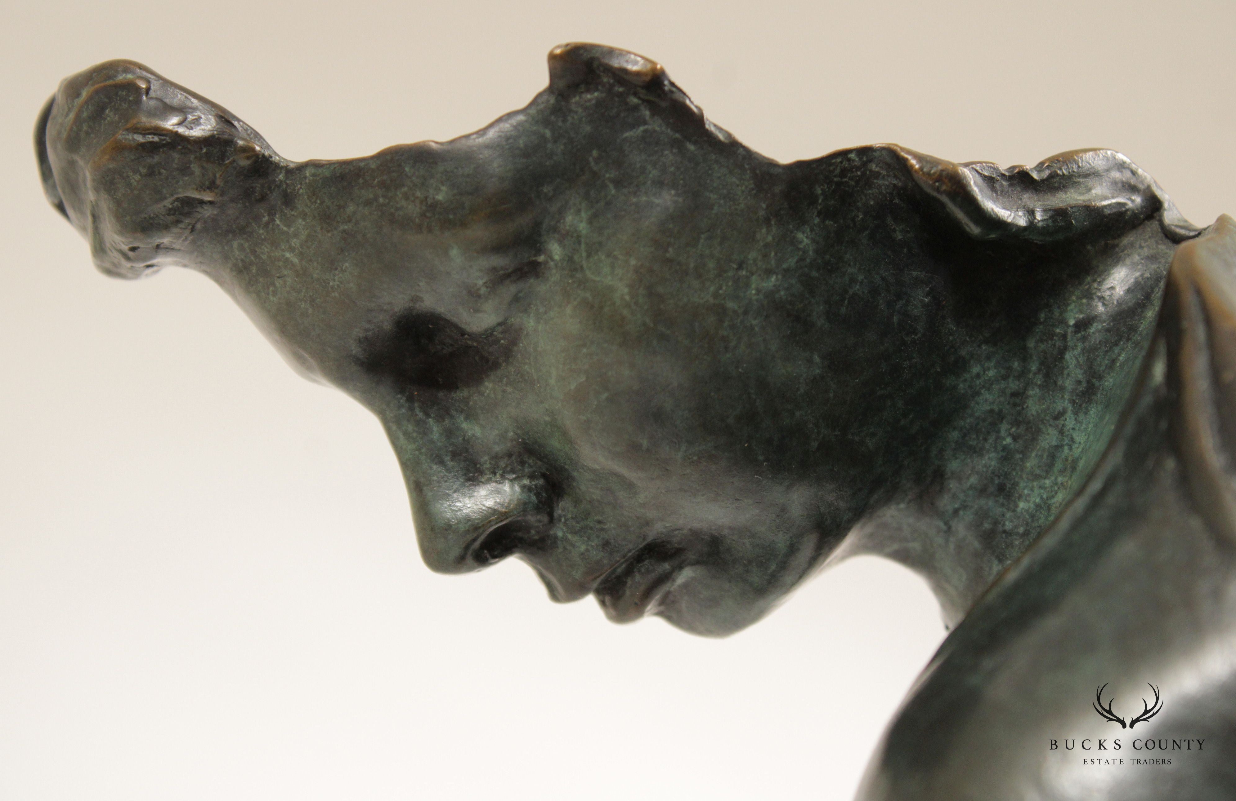 BRONZE CONTEMPORARY SCULPTURE OF MOTHER, SIGNED