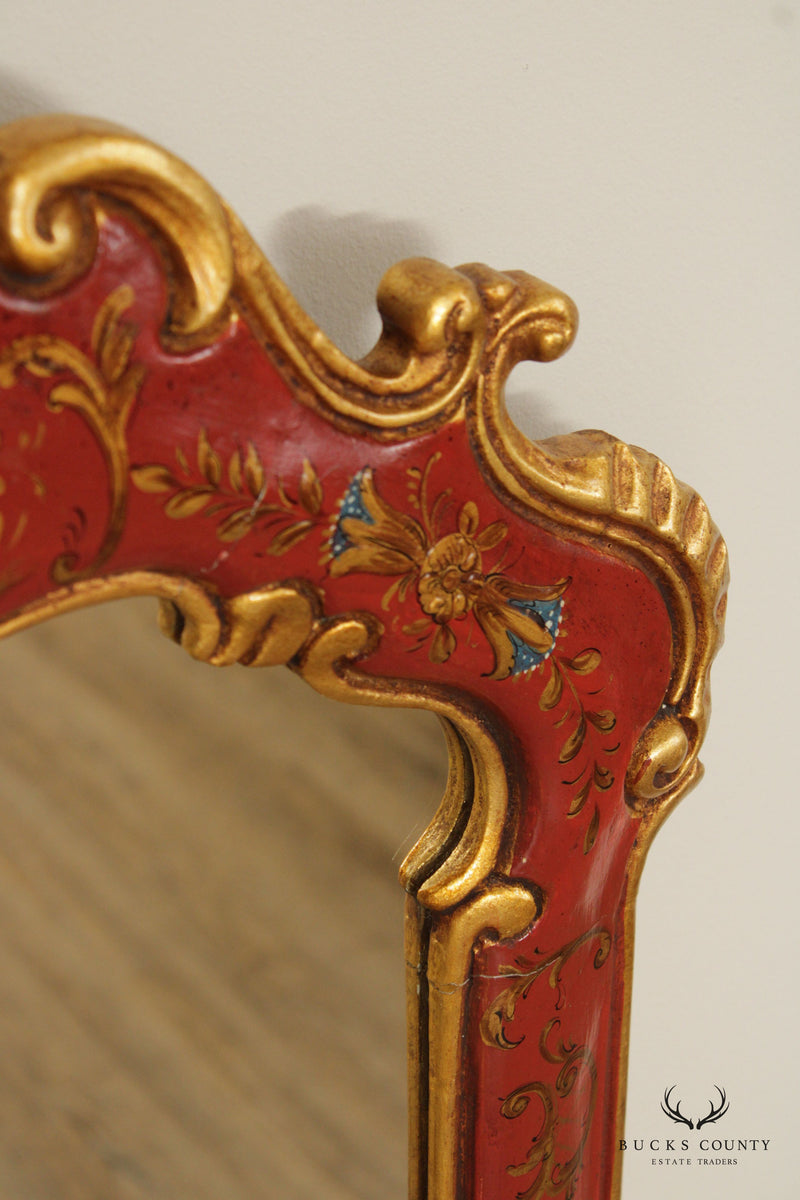 French Style Chinoiserie Decorated Wall Mirror