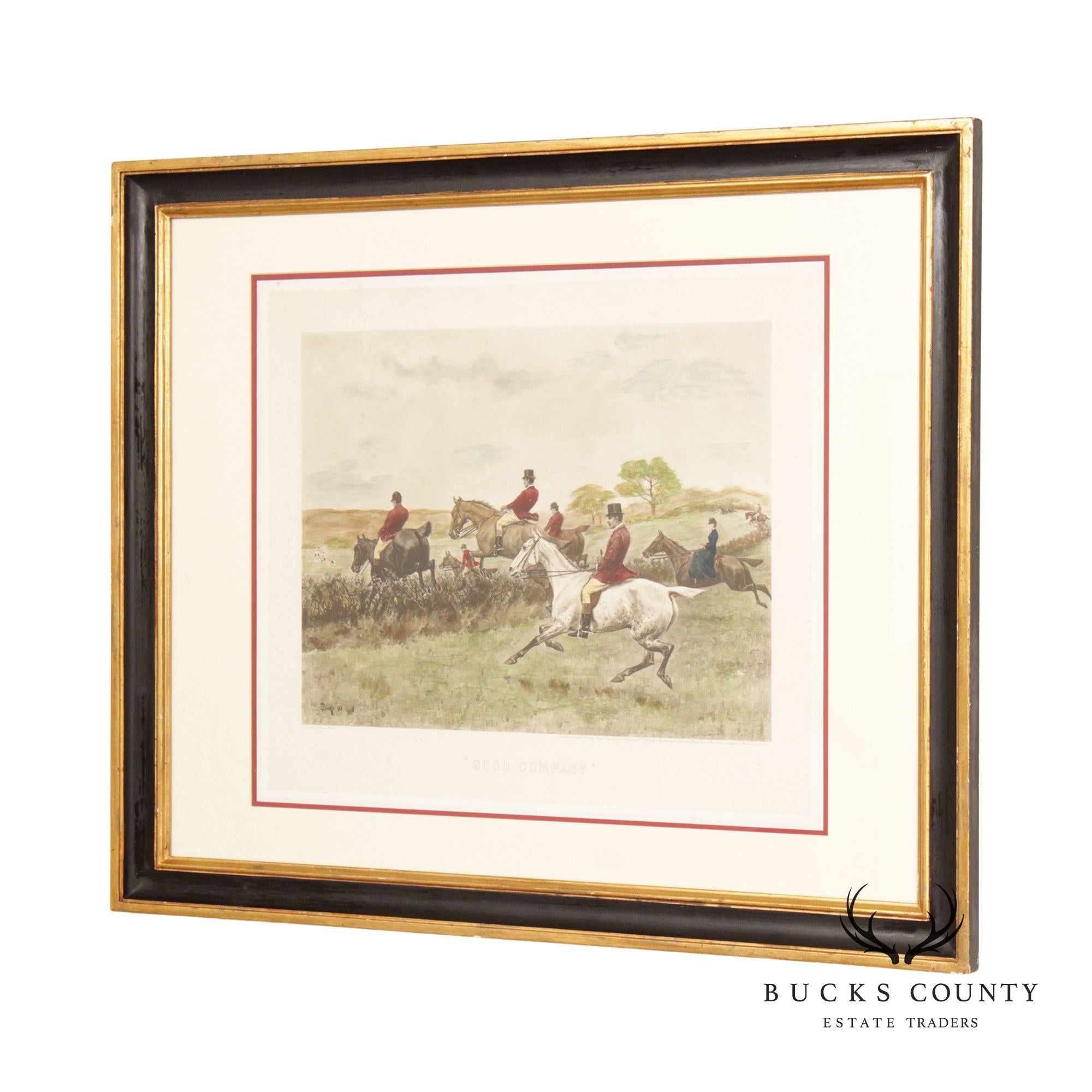 English Fox Hunt 'Good Company' Framed Print, After Thomas Blinks