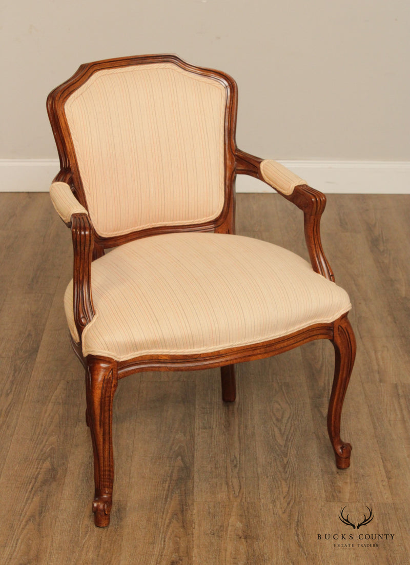 French Louis XV Style Carved Fauteuil Armchair