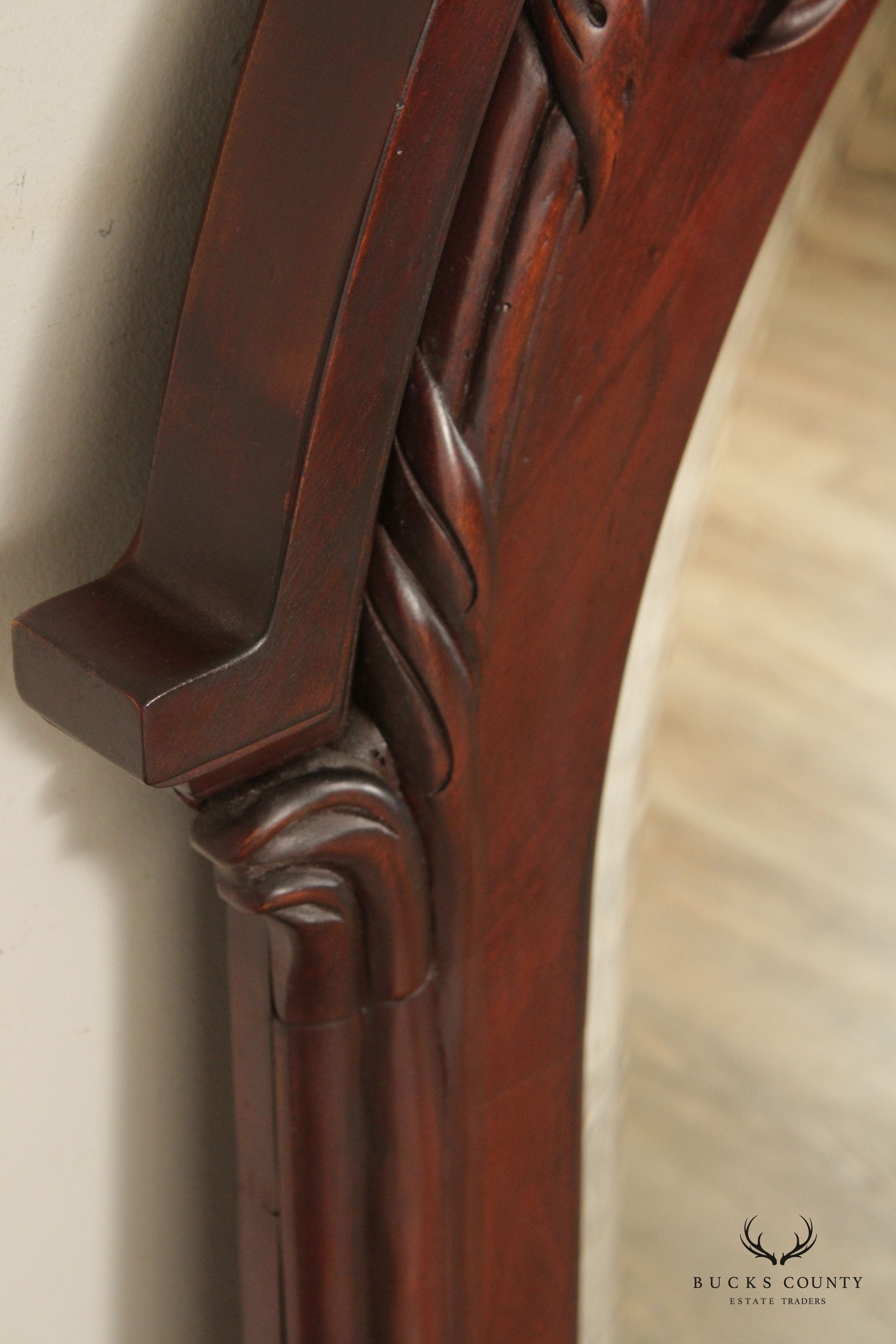 Carved Mahogany Arched Wall Mirror