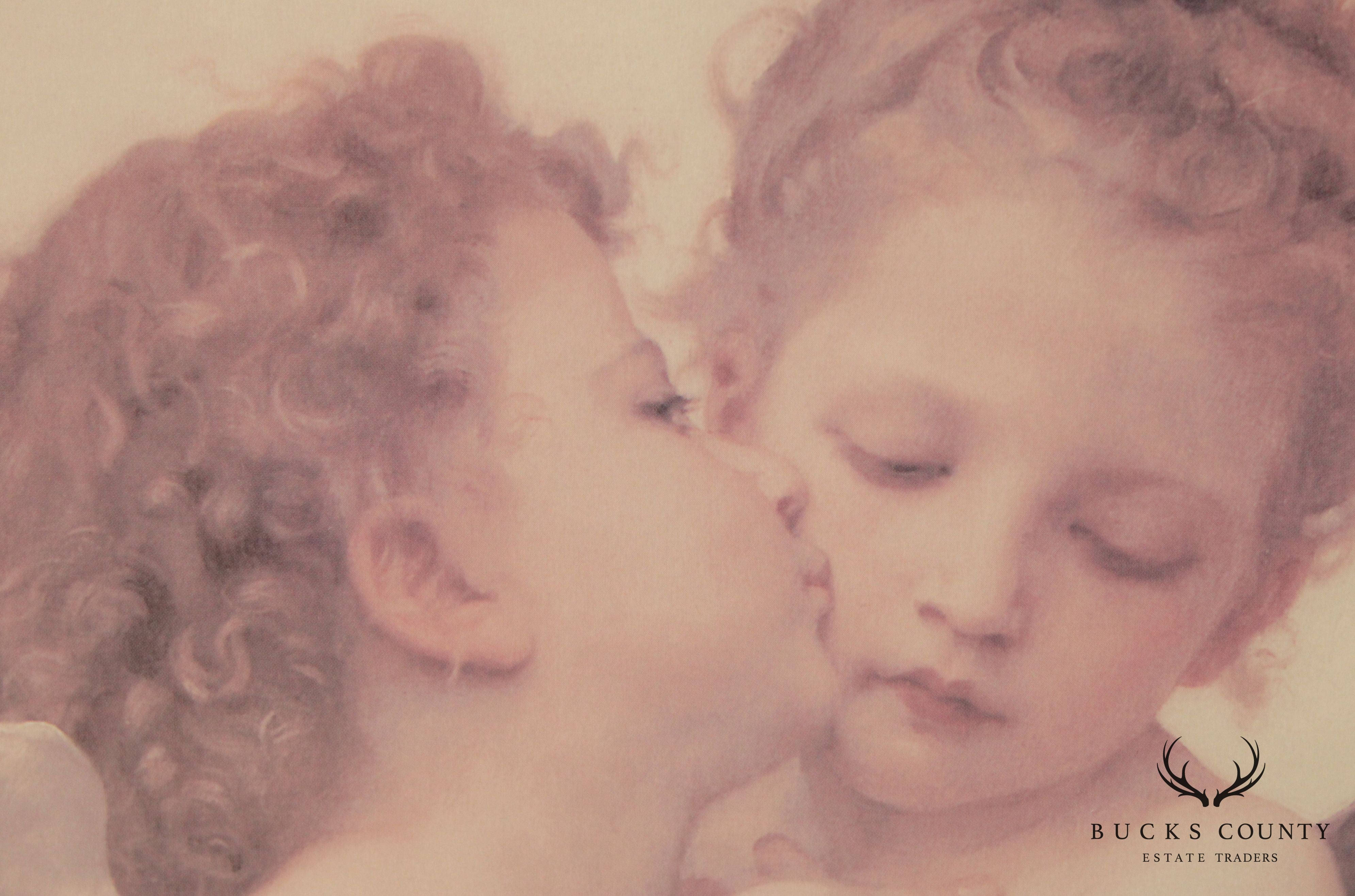 William Bourgereau 'First Kiss' Custom Framed Art Print