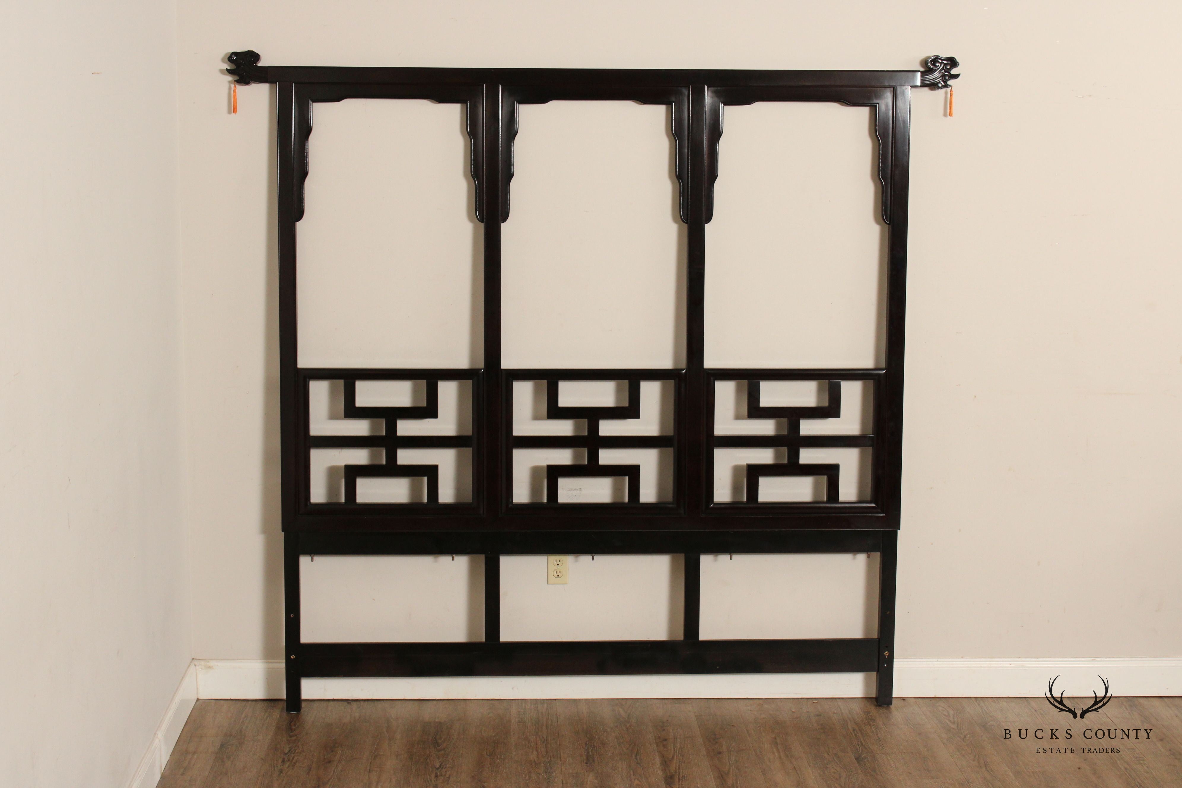 Century Furniture Asian Style 'Chin Hua' Fretwork King Size Headboard