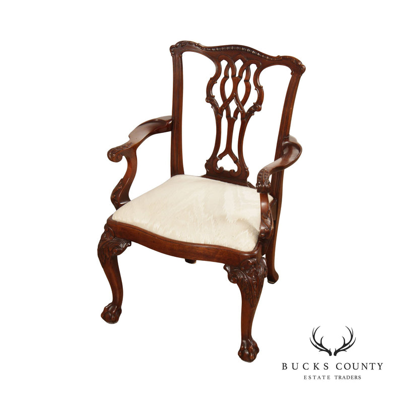 Chippendale Style Carved Mahogany Children's or Doll Side Chair By Hickory