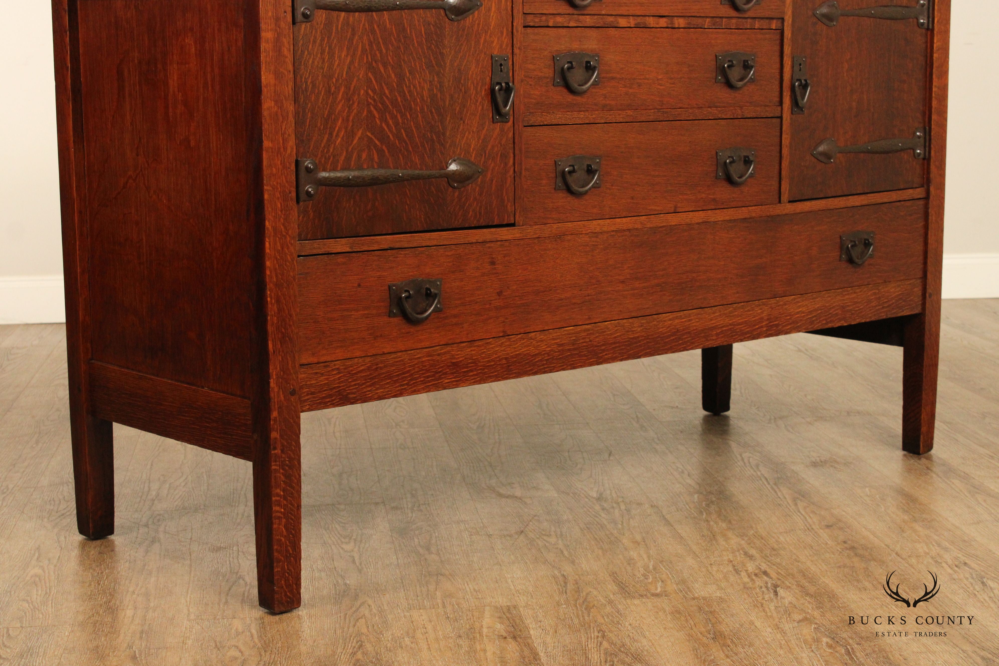 Antique Gustav Stickley Arts & Crafts Mission Oak Sideboard