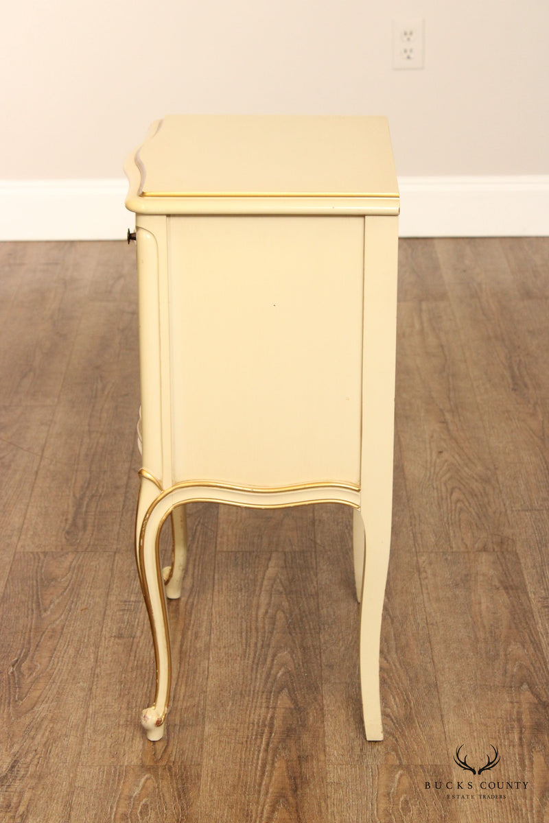 Drexel French Provincial Style Vintage Pair of Painted Nightstands