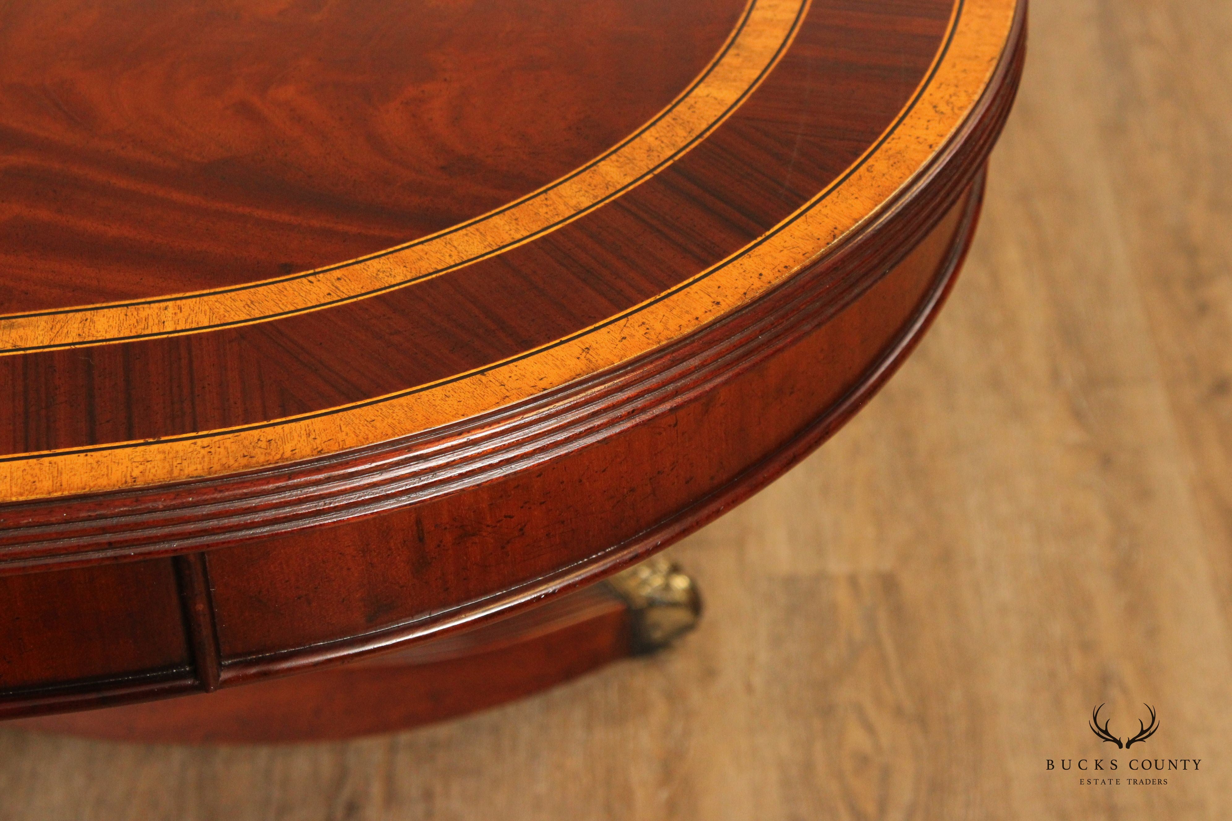 Millender English Regency Style Mahogany Double Pedestal Extendable Dining Table