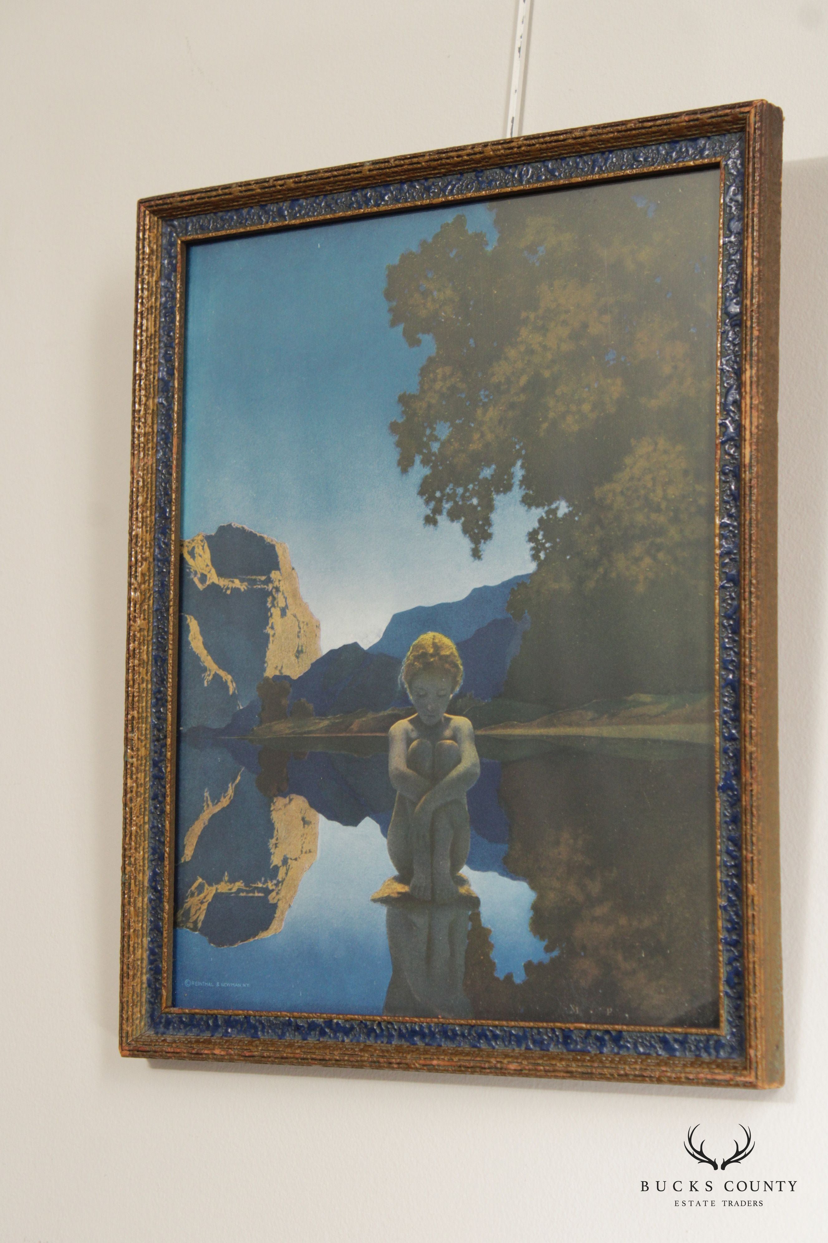 Maxfield Parrish Arts Deco Framed 'Evening' Print