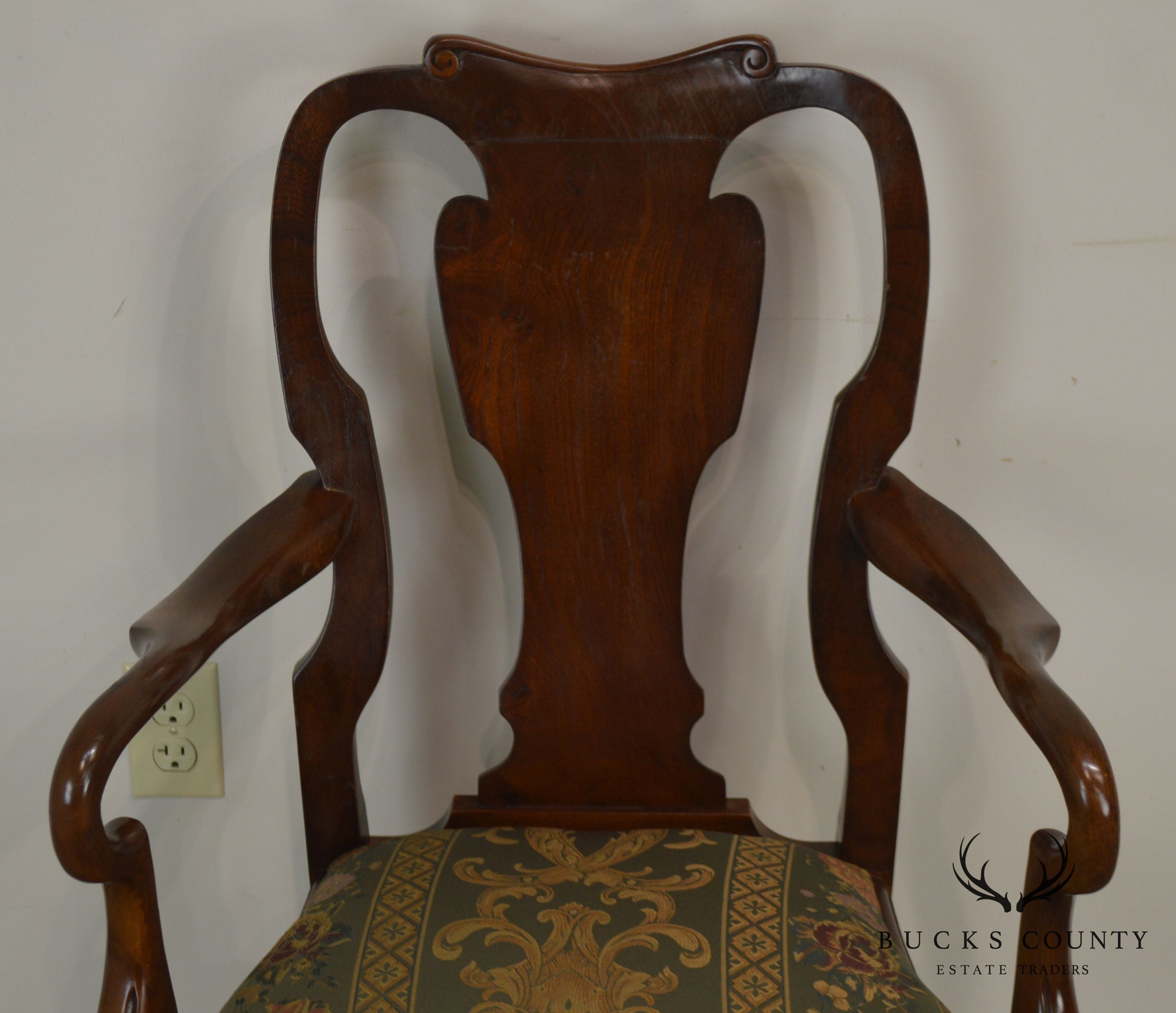 Georgian Style Custom Quality Pair of Paw Foot Arm Chairs