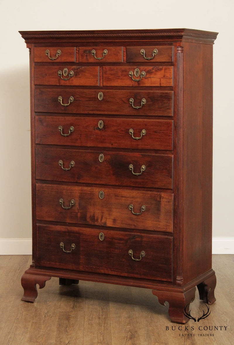 Antique 18th Century American Chippendale Style Mahogany High Chest