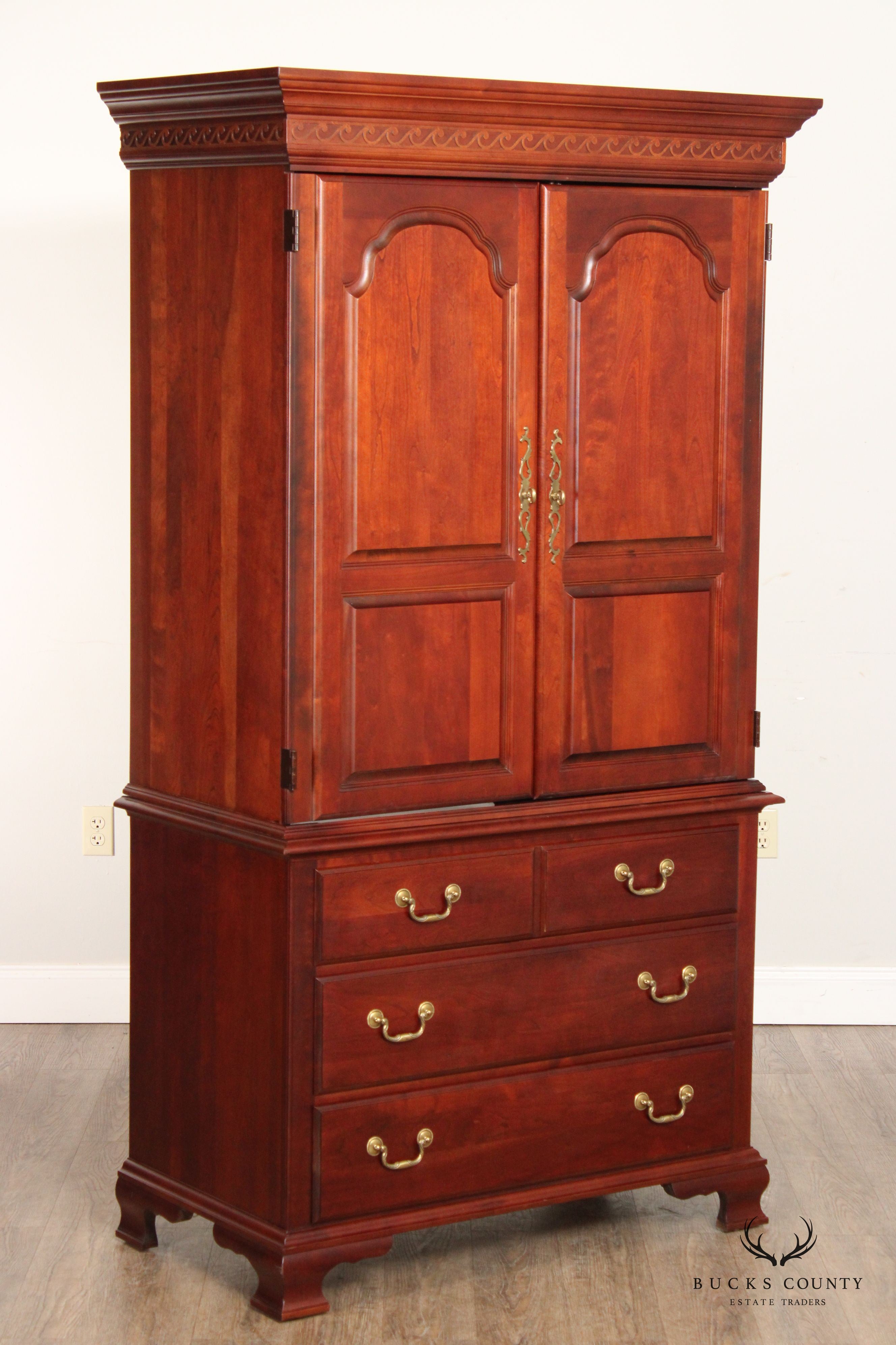 Pennsylvania House Georgian Style Cherry Armoire Door Chest