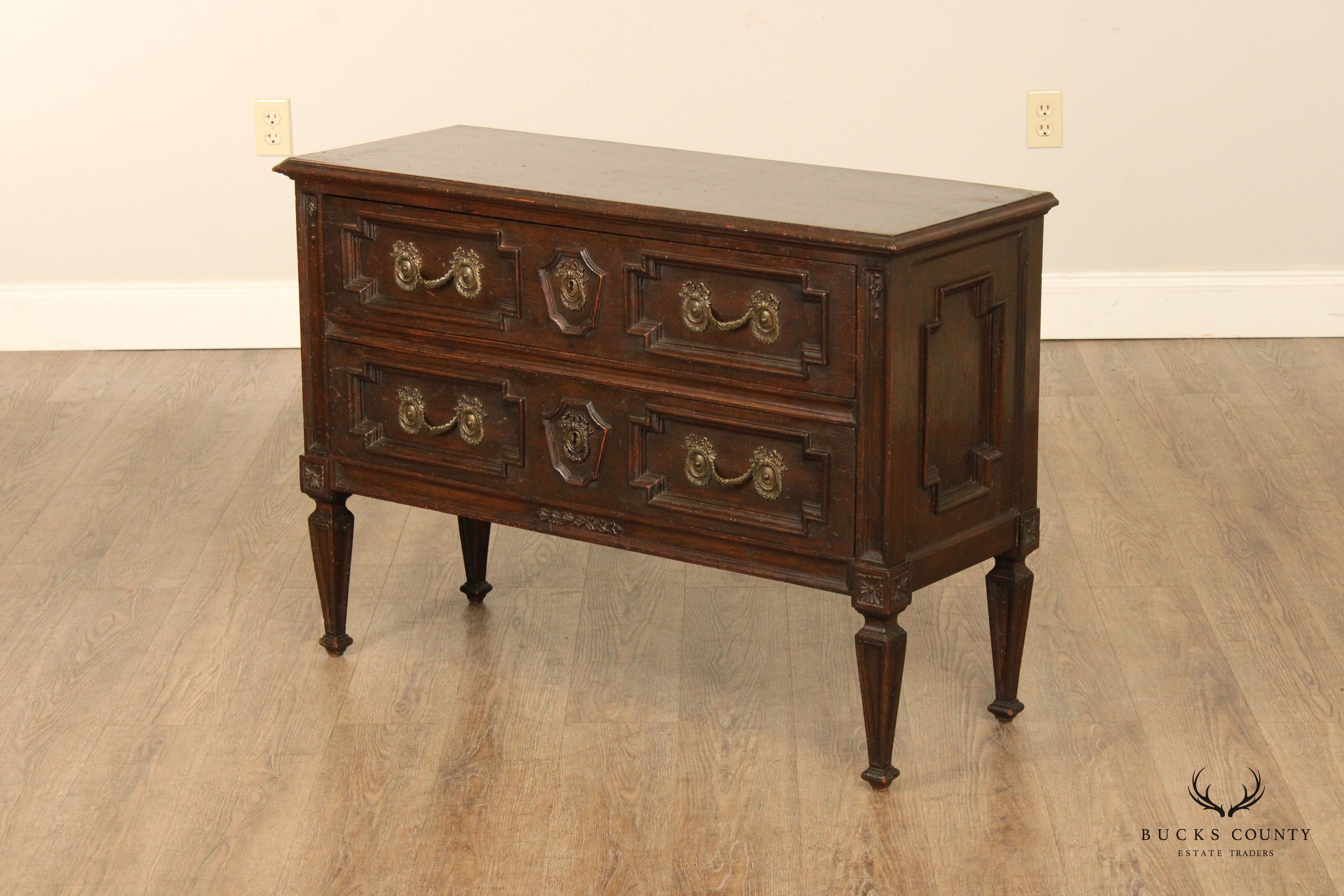 Italian Neoclassical Style Carved Walnut Commode