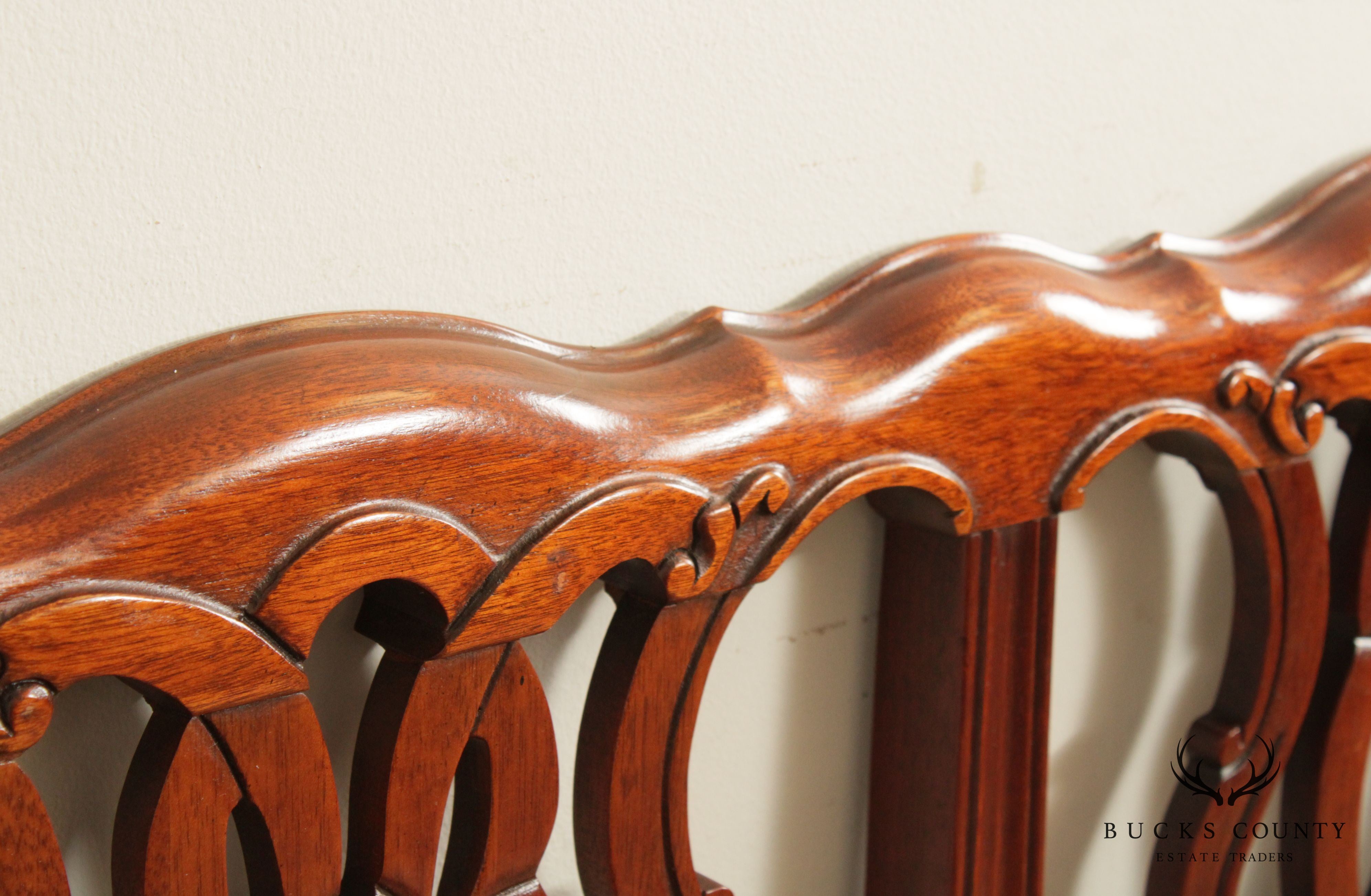 Chippendale Style Carved Mahogany Custom Size Headboard