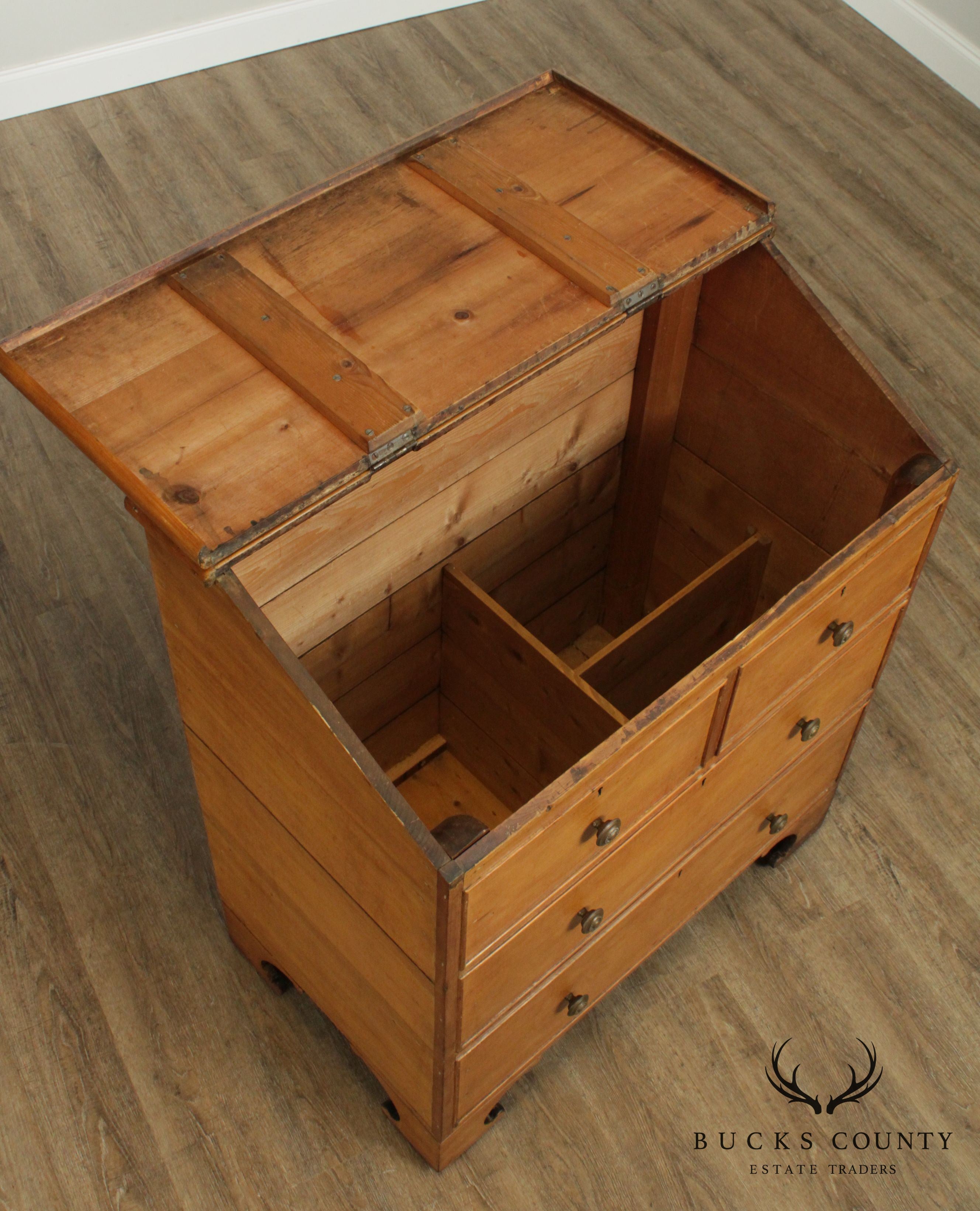 Antique 19th Century American Pine Sugar Chest