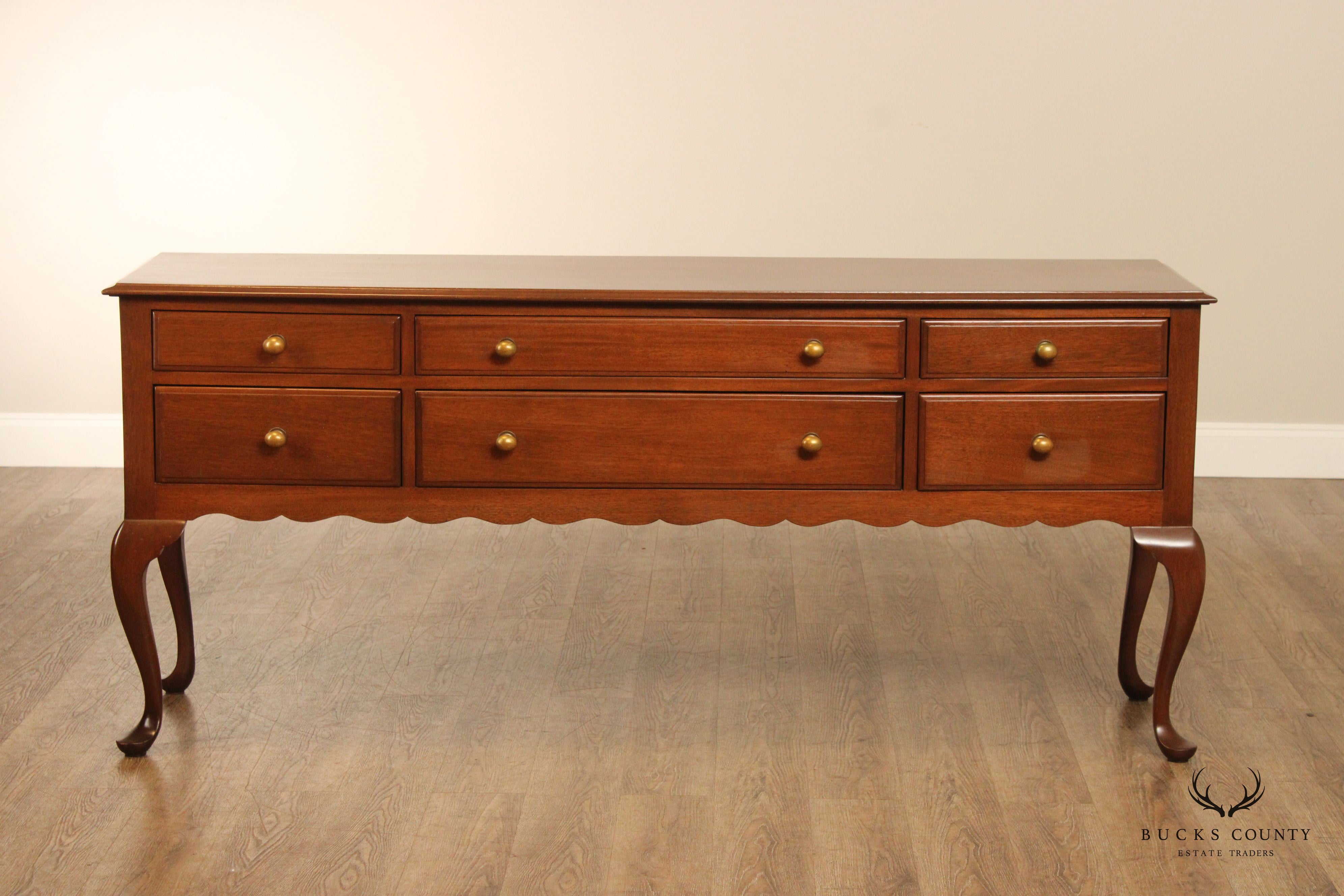 Alvin Rothenberger Bench Made Queen Anne Style Mahogany Sideboard