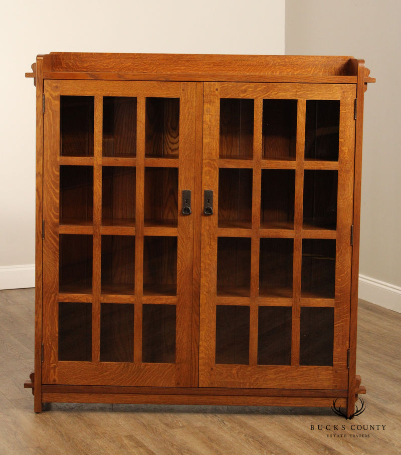 STICKLEY MISSION COLLECTION OAK TWO DOOR BOOKCASE