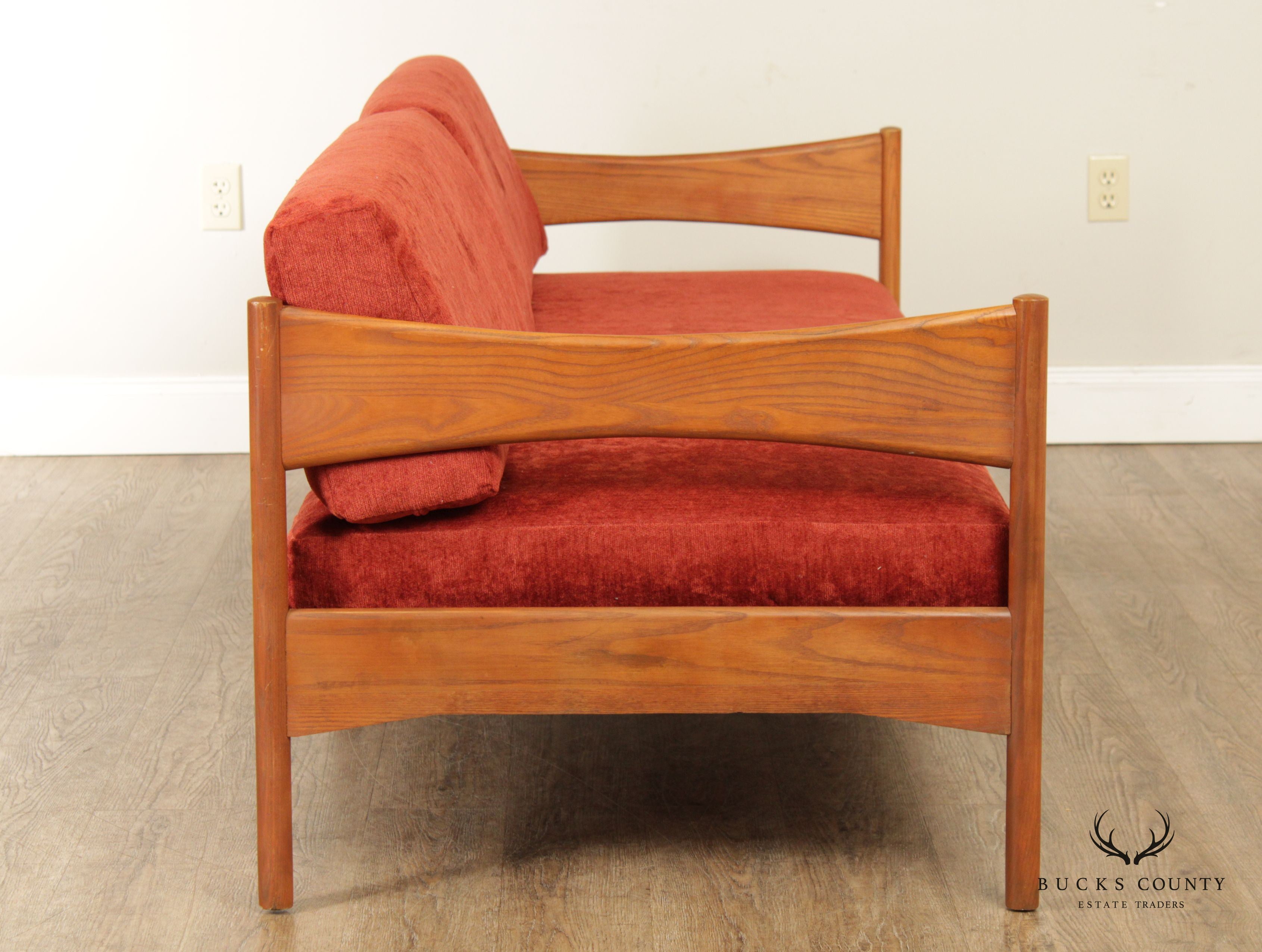 Mid Century Danish Modern Teak Frame Sofa