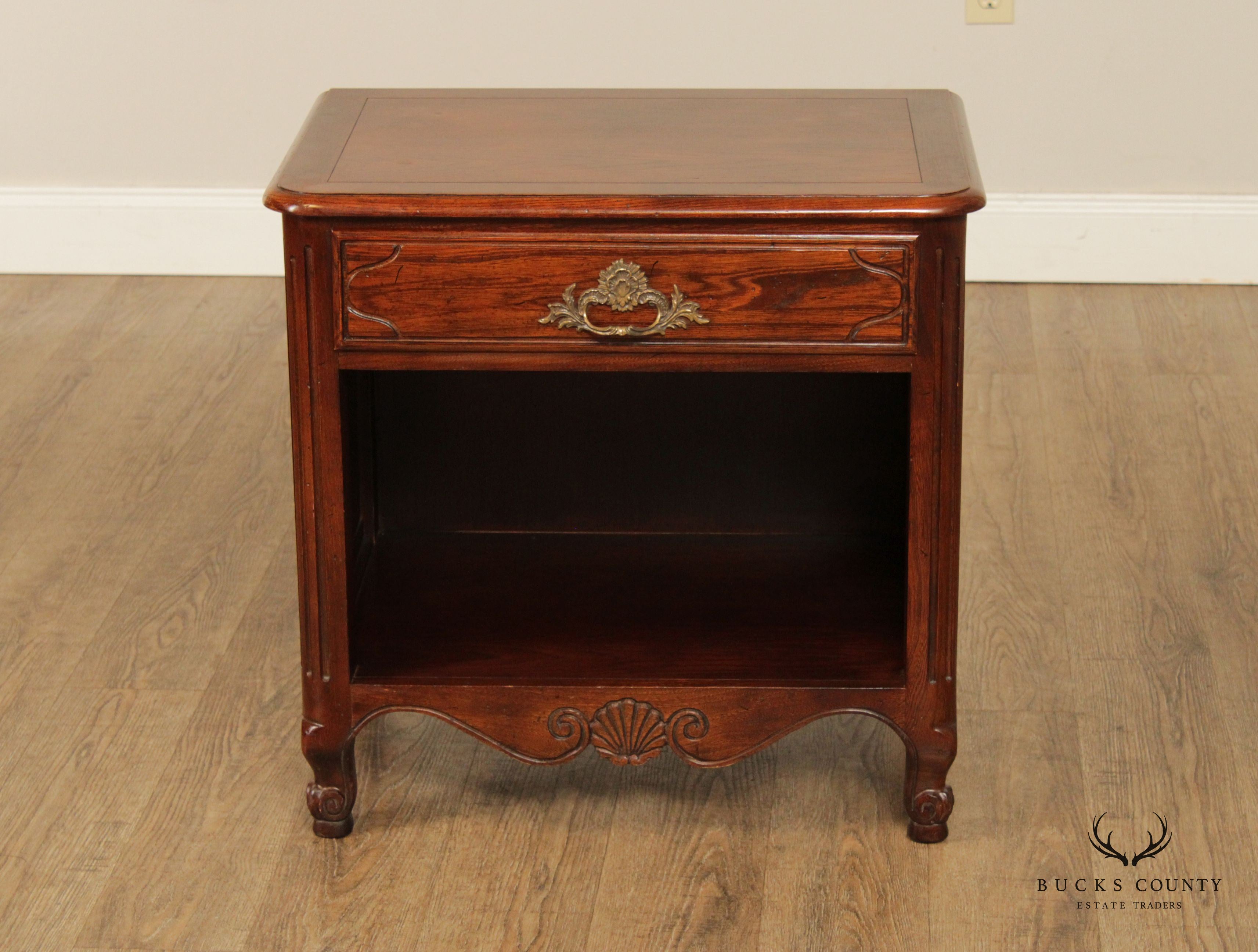 Baker Furniture French Provincial Style Pair of Nightstands